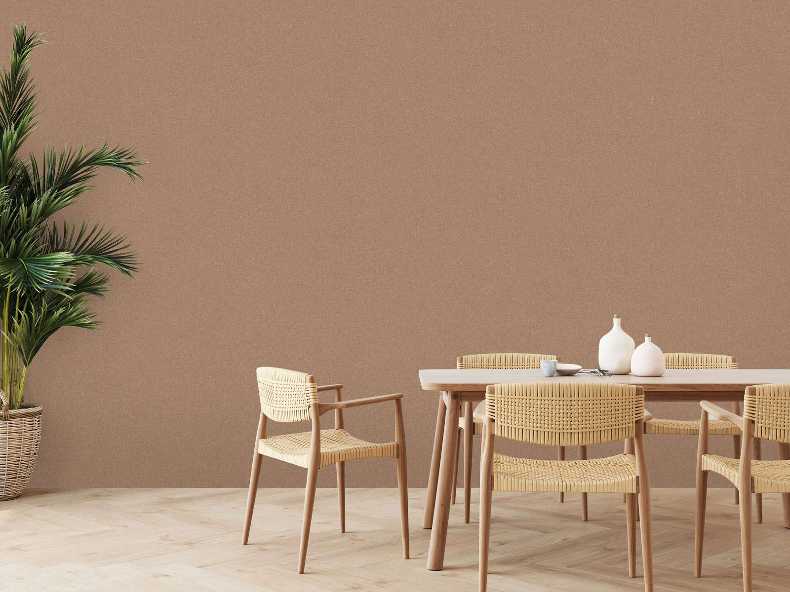             Non-woven wallpaper plains with fine structure - brown
        