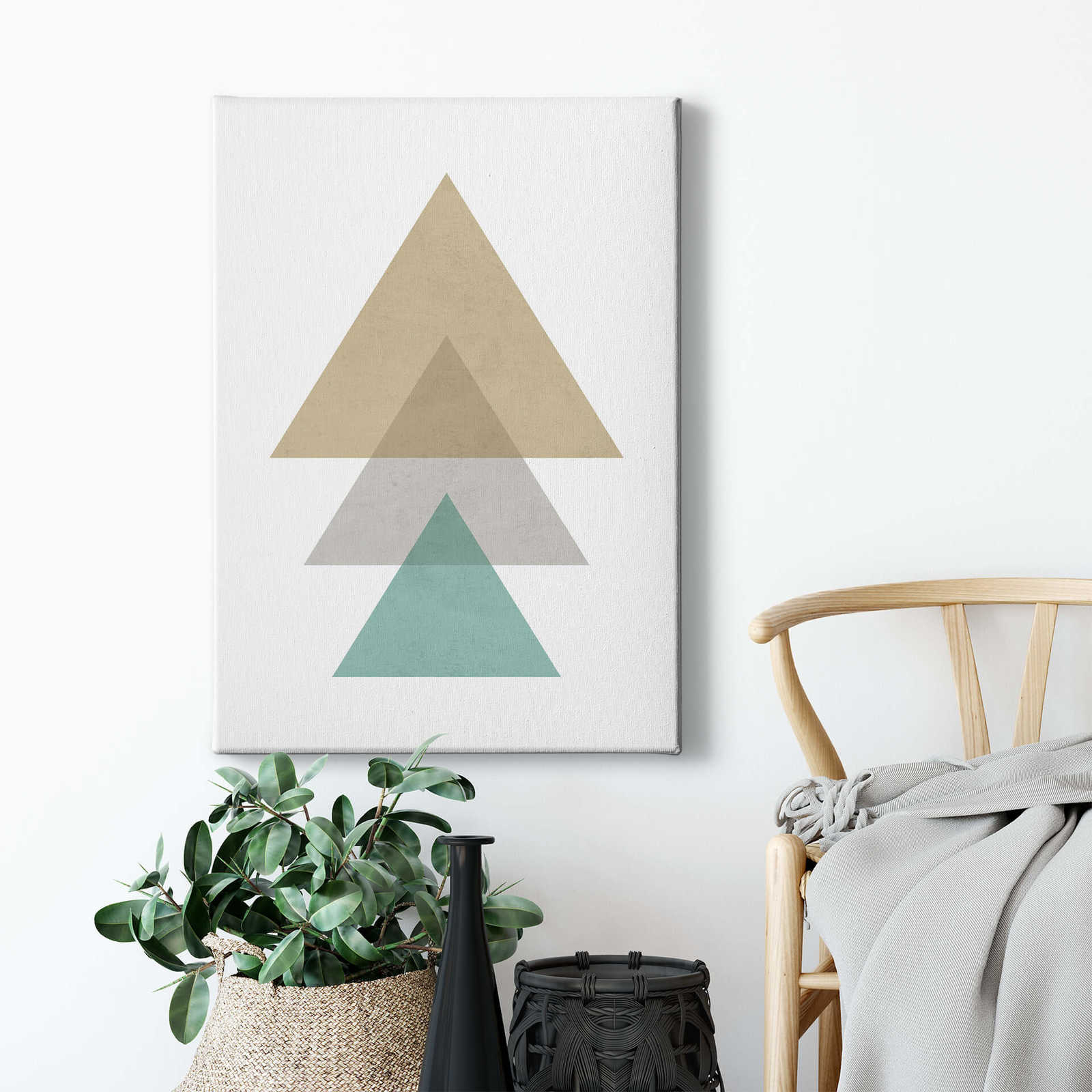             Canvas schilderij Patroon van driehoeken - 0,50 m x 0,70 m
        