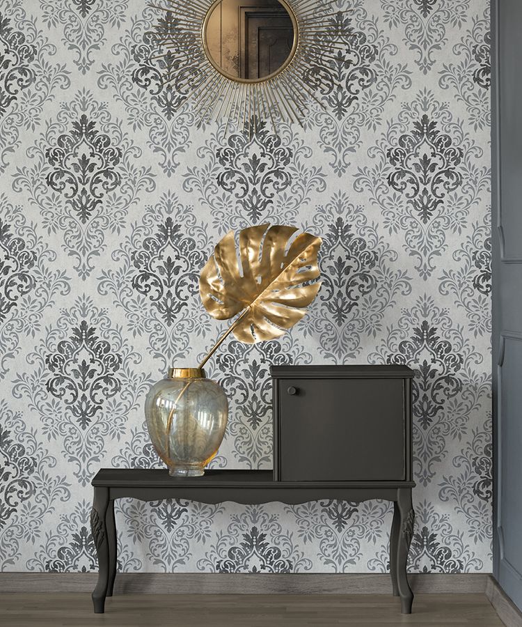 Baroque wallpaper in the hallway, ornament pattern AS339241