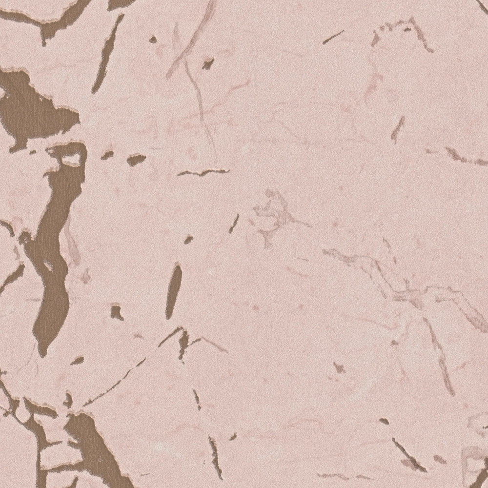             Papel pintado de mármol rosa con acentos dorados - Metálico, Rosa
        