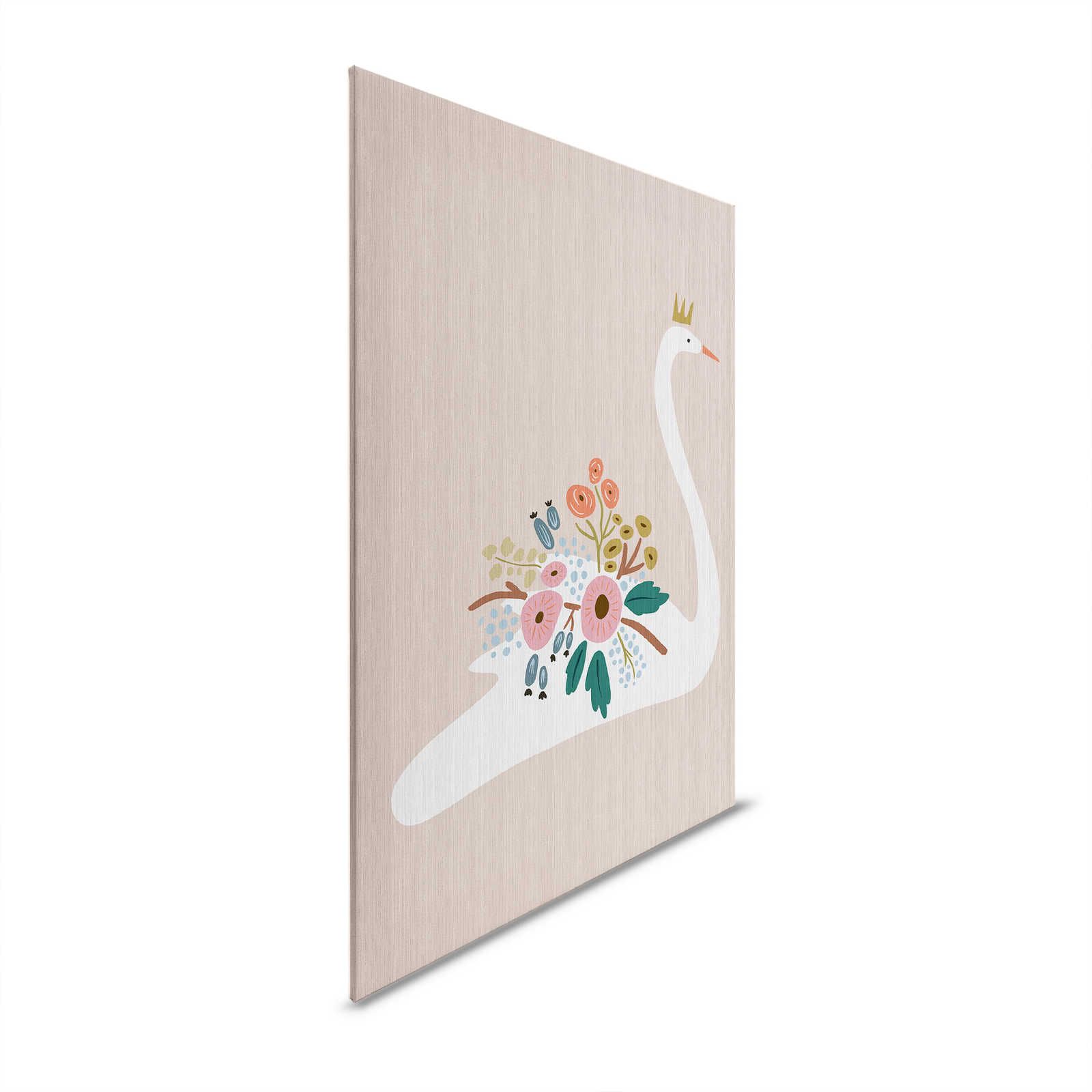         Up North 1 - Canvas painting Scandinavian Design Swan & Flowers - 0,90 m x 0,60 m
    