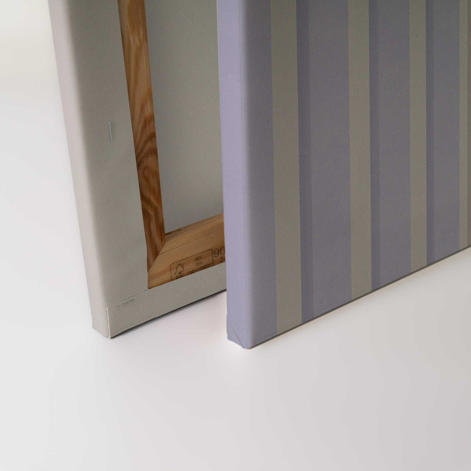             Illusion Room 1 - Quadro su tela con disegno a righe 3D in viola e grigio - 0,90 m x 0,60 m
        