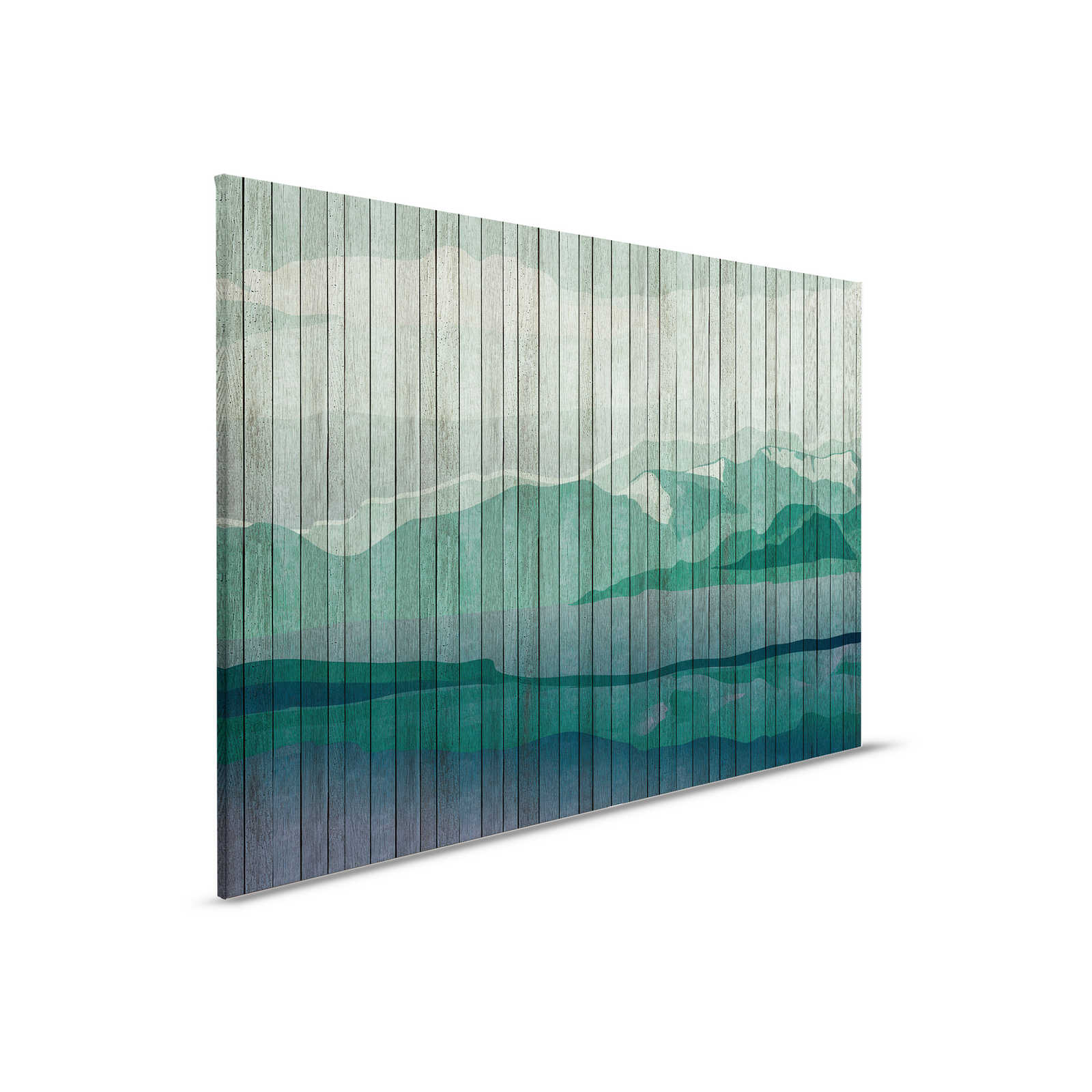 Montañas 3 - cuadro moderno en lienzo paisaje de montaña y óptica de tablero - 0,90 m x 0,60 m
