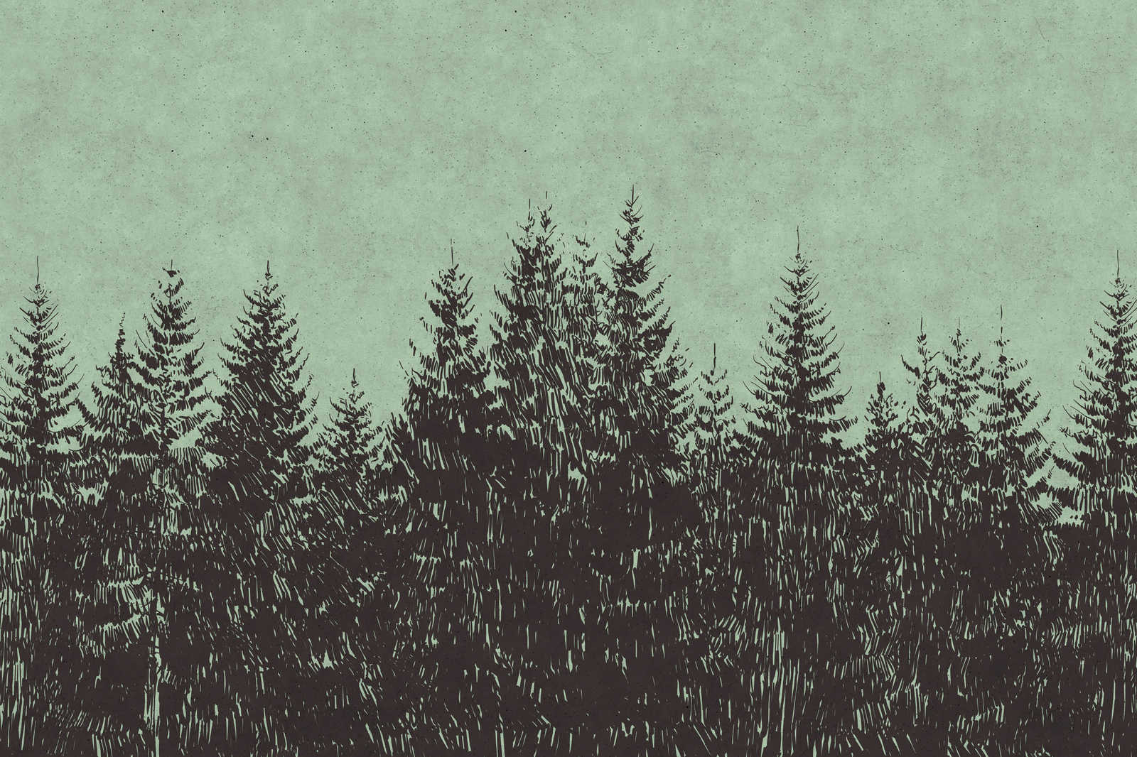             Forêt toile style dessin Pointes de sapin - 0,90 m x 0,60 m
        