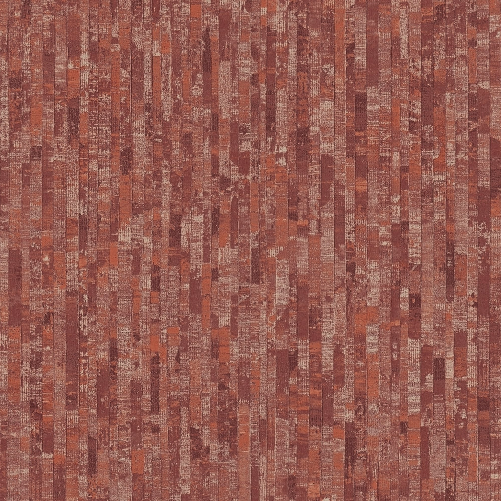             Roestkleurig behang met natuurlijk structuurpatroon - rood
        