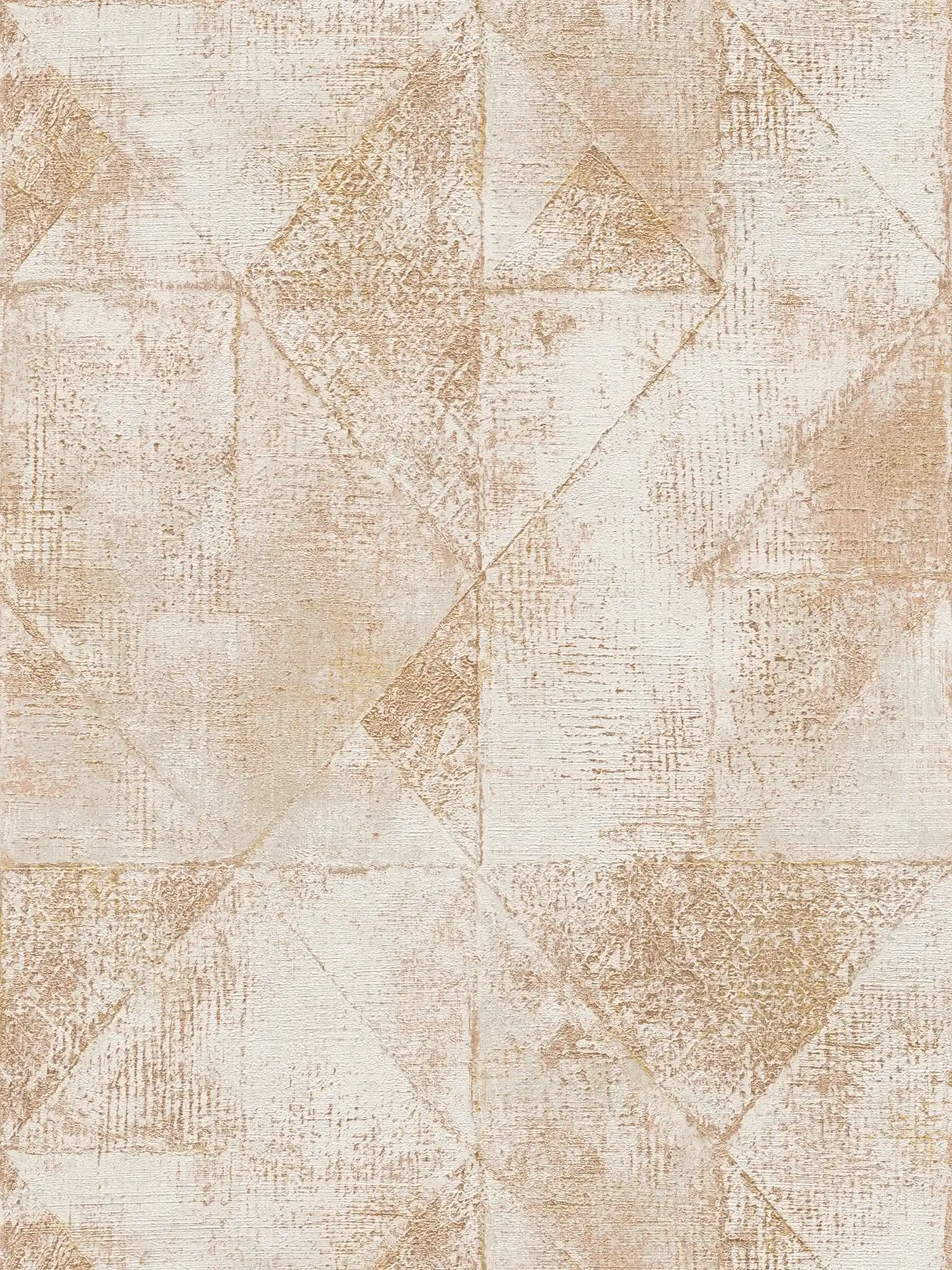 Carta da parati grafica metallizzata con motivo a triangolo a texture lucida - oro, grigio

