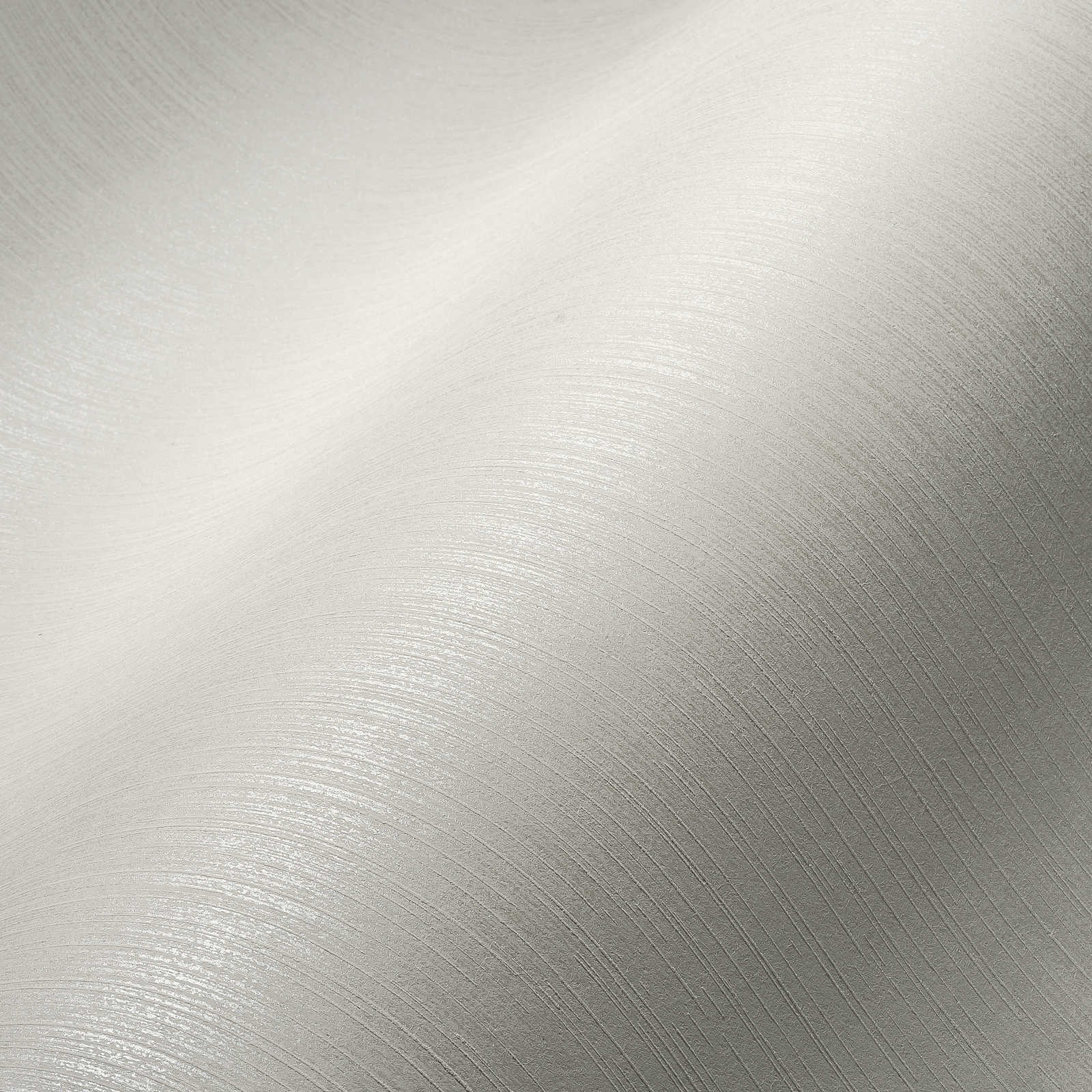             White non-woven wallpaper with glitter effect & line design - white, grey
        