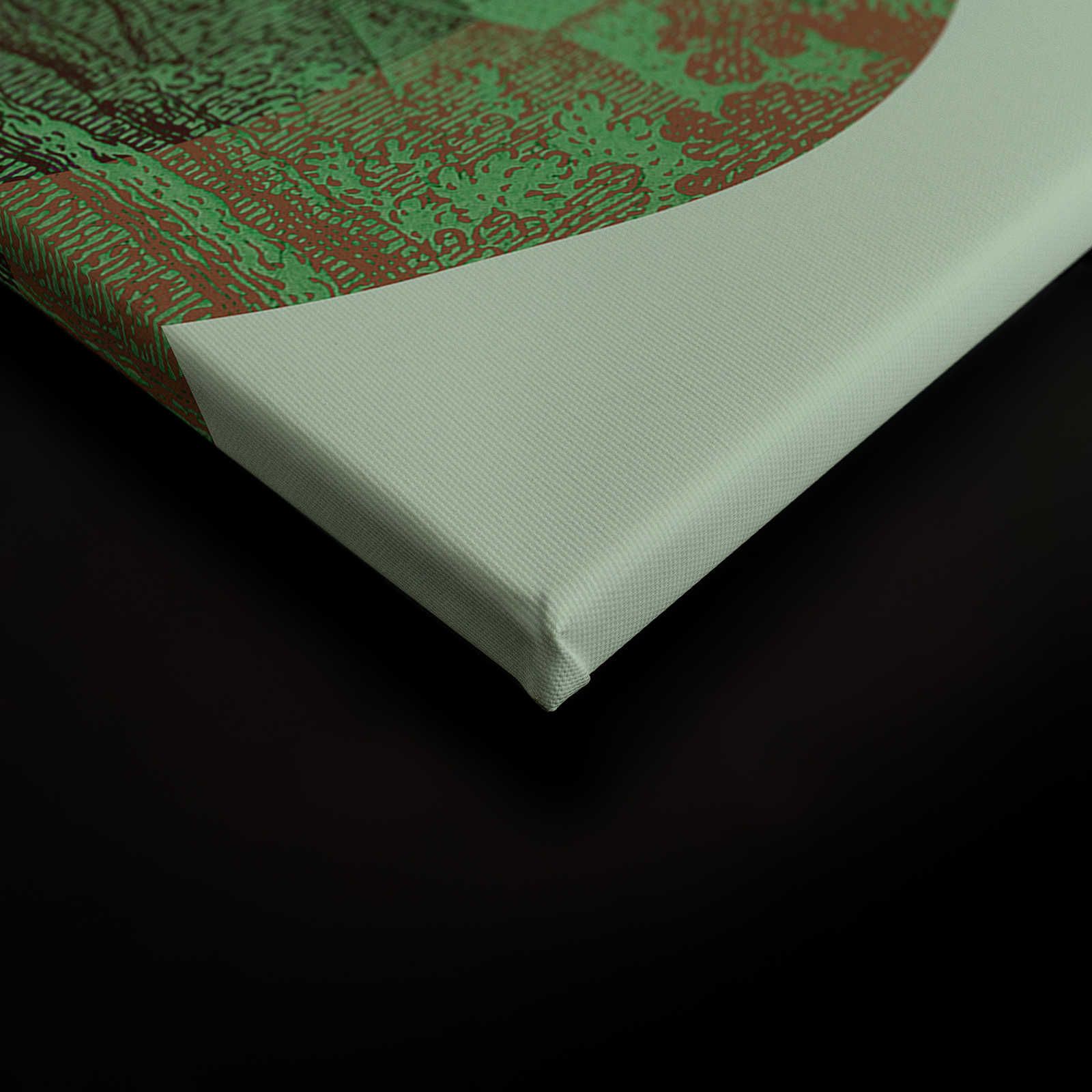             Magic Mountain 3 - Quadro su tela con montagne verdi dal design moderno - 0,90 m x 0,60 m
        