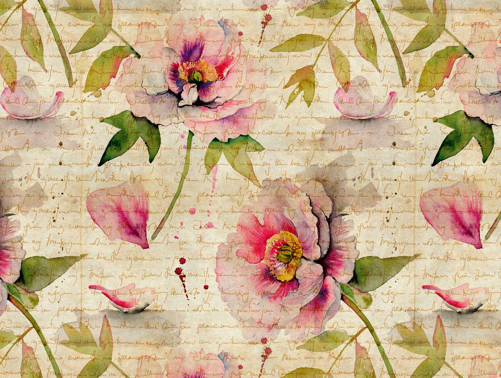             Nouveauté papier peint - Roses papier peint à motifs Vintage & Cottage Core style
        
