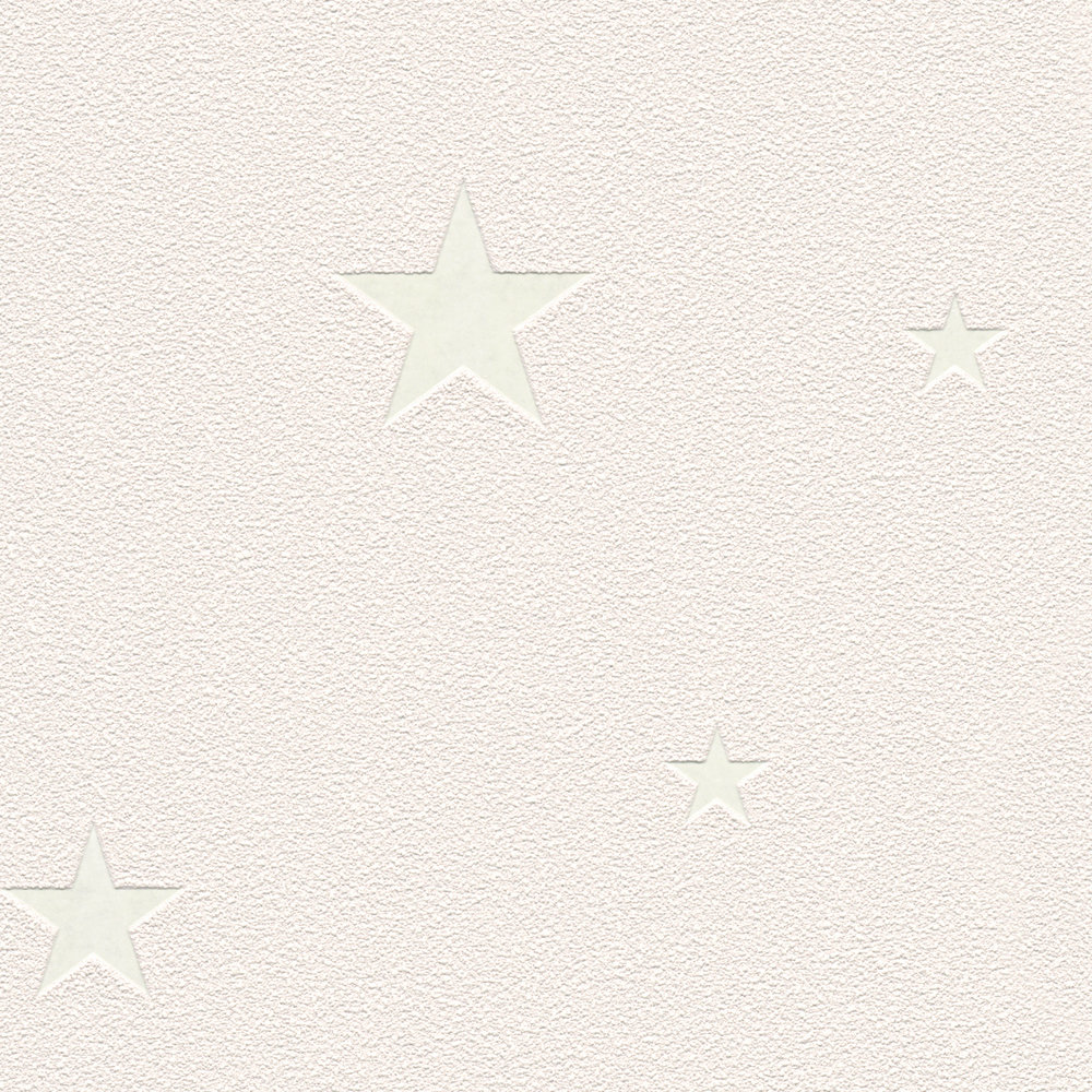             Papel pintado texturizado con diseño de escayola lisa y estampado de estrellas - beige
        