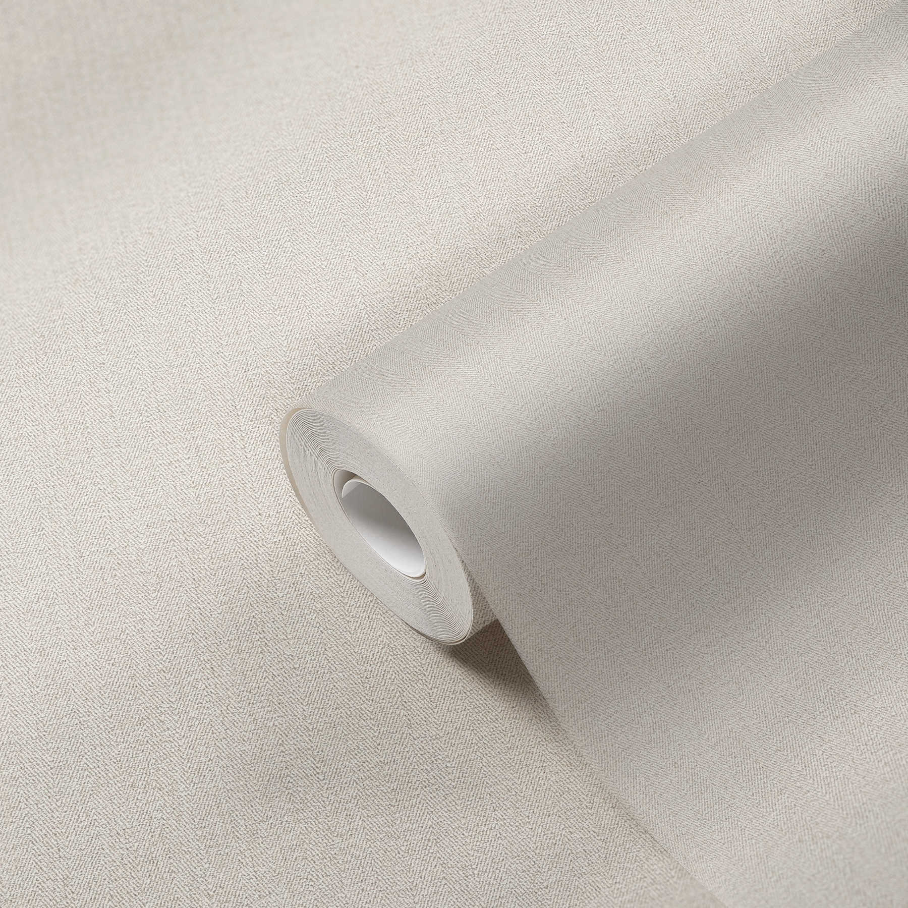             Papel pintado no tejido con aspecto textil y diseño en espiga - beige
        