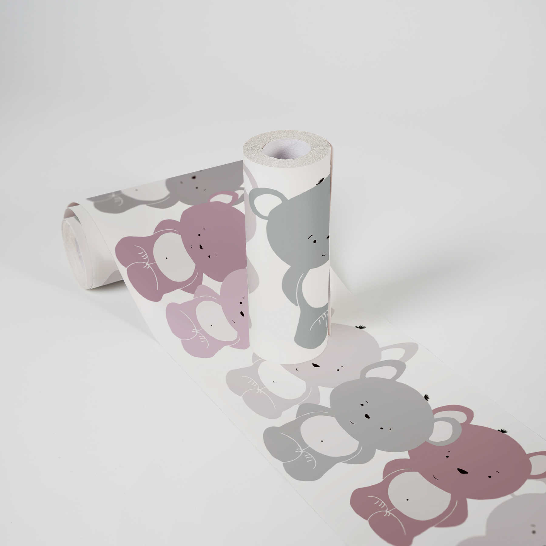             Galon de chambre d'enfant "adorable ourson" pour fille - rose, violet, gris
        