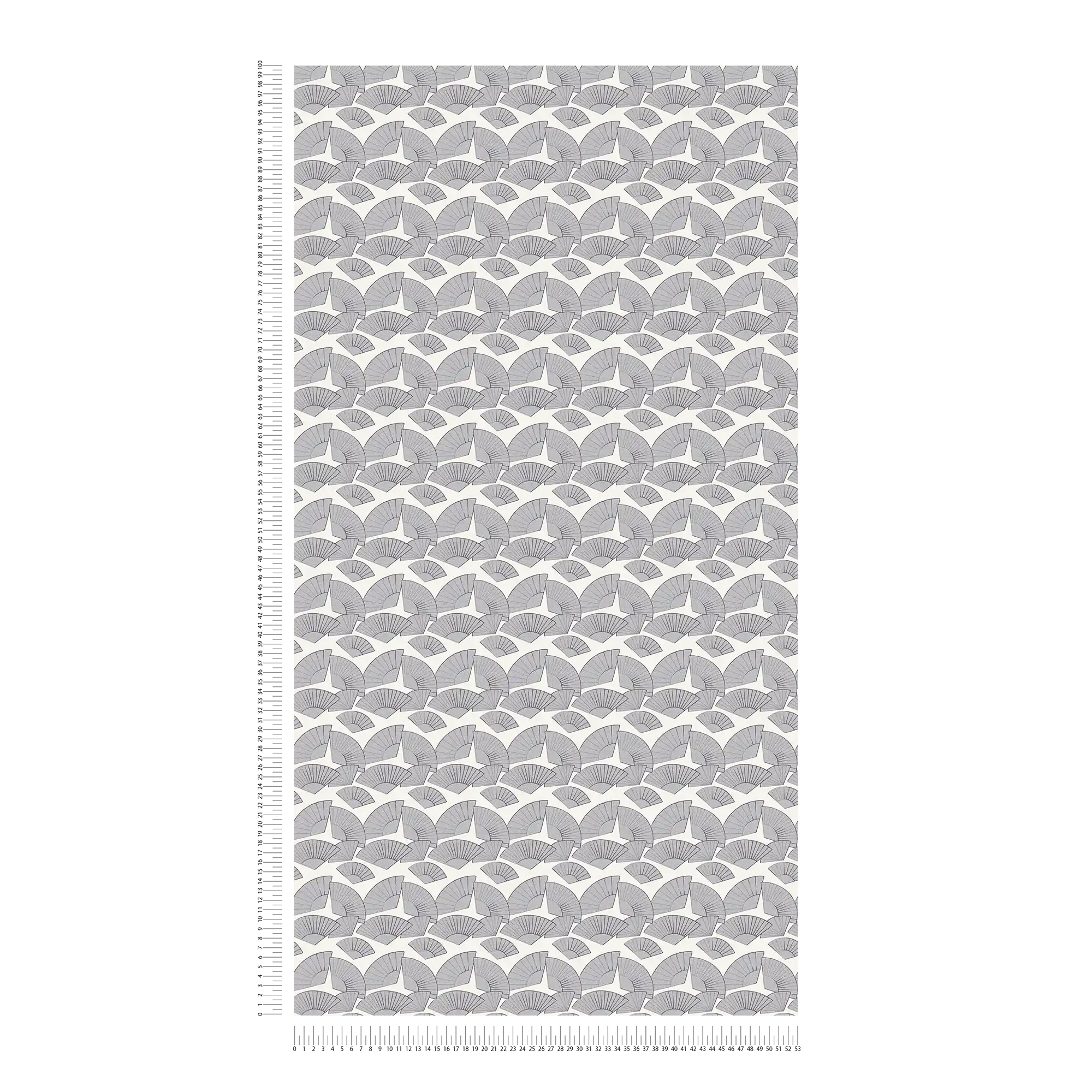             Karl LAGERFELD behang waaier ontwerp - metallic, zwart, wit
        
