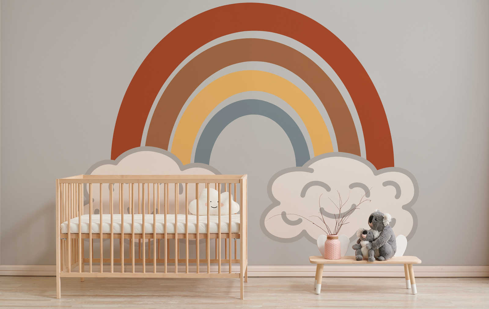         Photo wallpaper neutral rainbow on clouds for kids
    