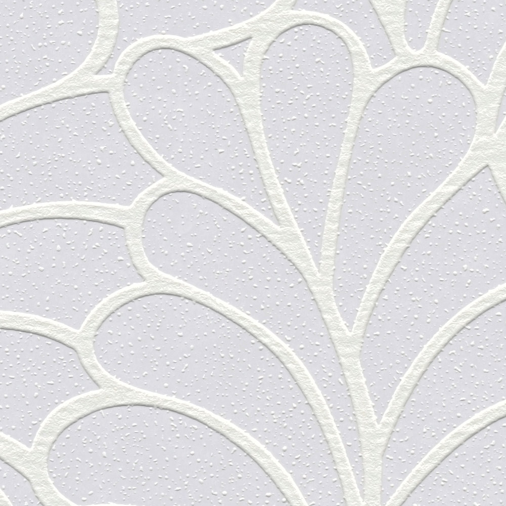             Paintable wallpaper with floral leaf pattern - 25,00 m x 1,06 m
        