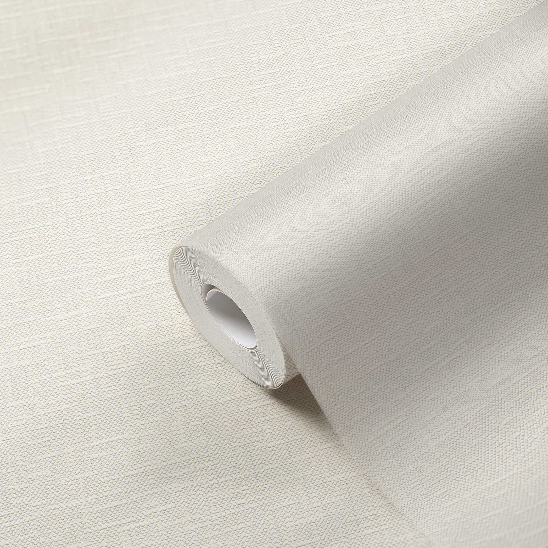             Papier peint rétro aspect lin & structure tissée - Blanc
        