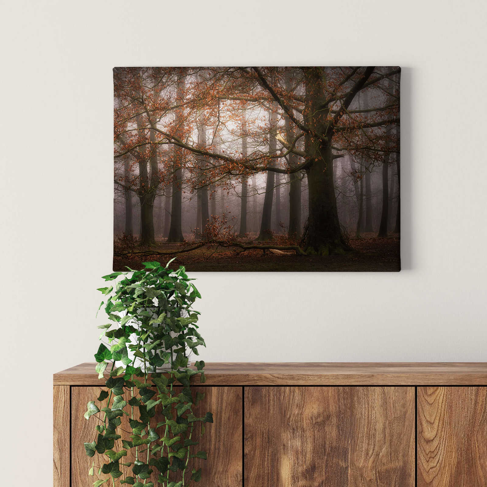             Tableau sur toile avec forêt de feuilles en novembre de Digemans - 0,70 m x 0,50 m
        