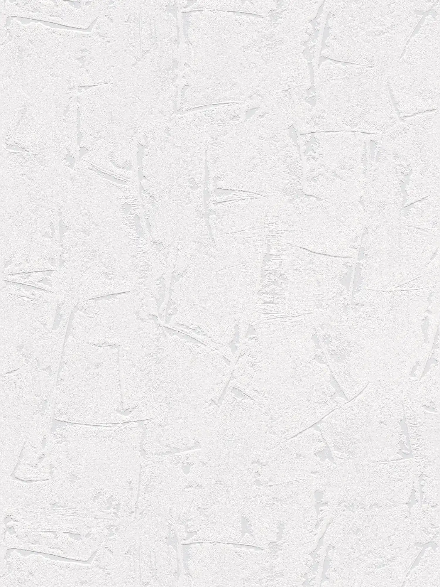 Carta da parati bianca grigia con superficie in gesso ed effetto 3D - Grigio, Bianco
