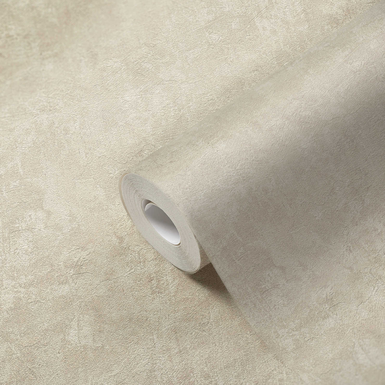             Papier peint structuré imitation béton sans PVC - Beige
        