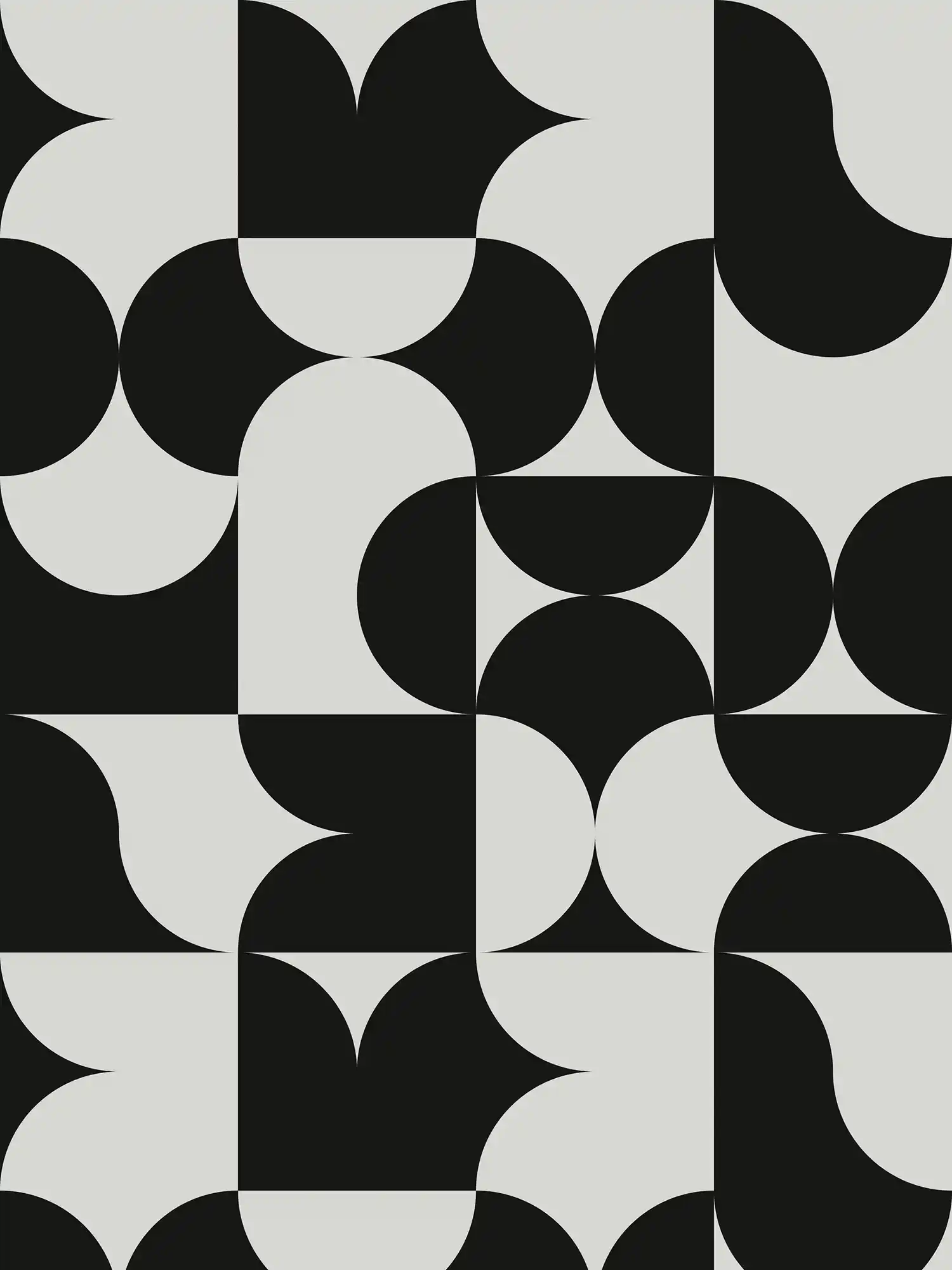 70s style retro wallpaper with graphic pattern - black and white
