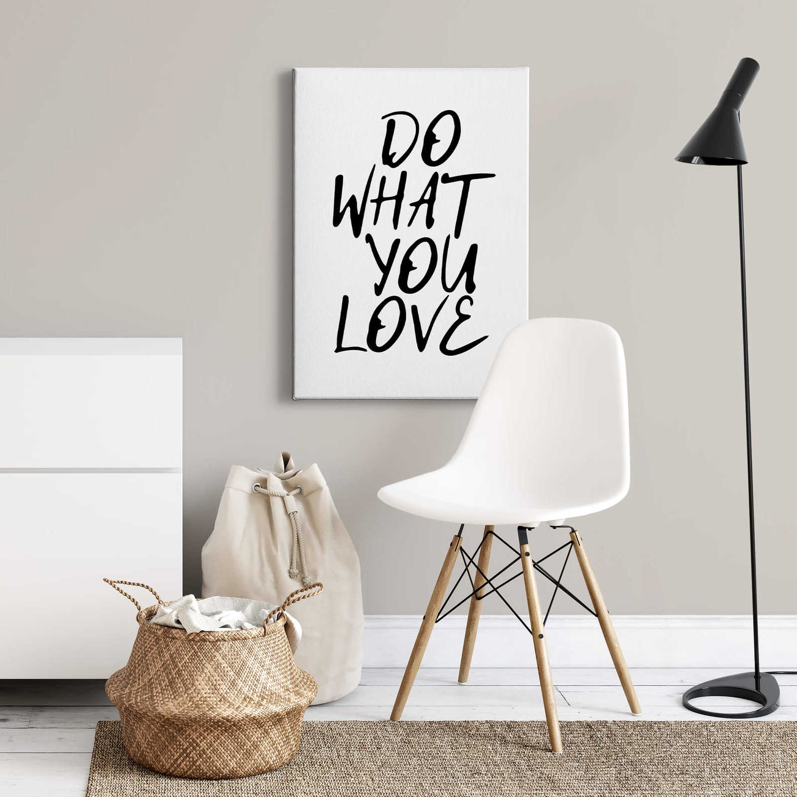             Canvas print saying do what you love – black and white
        