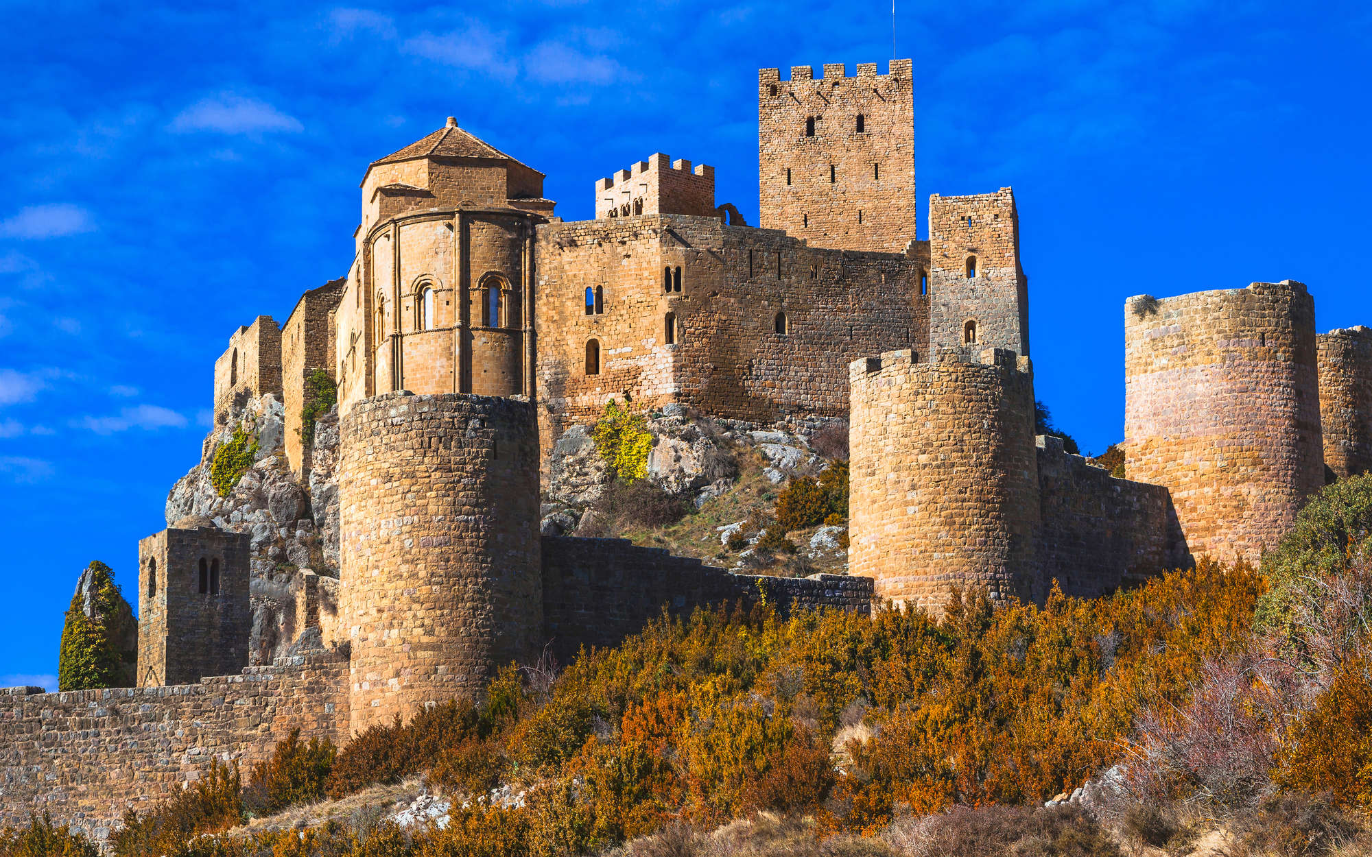            Digital behang Oud kasteel met stenen muur - Premium glad vlies
        