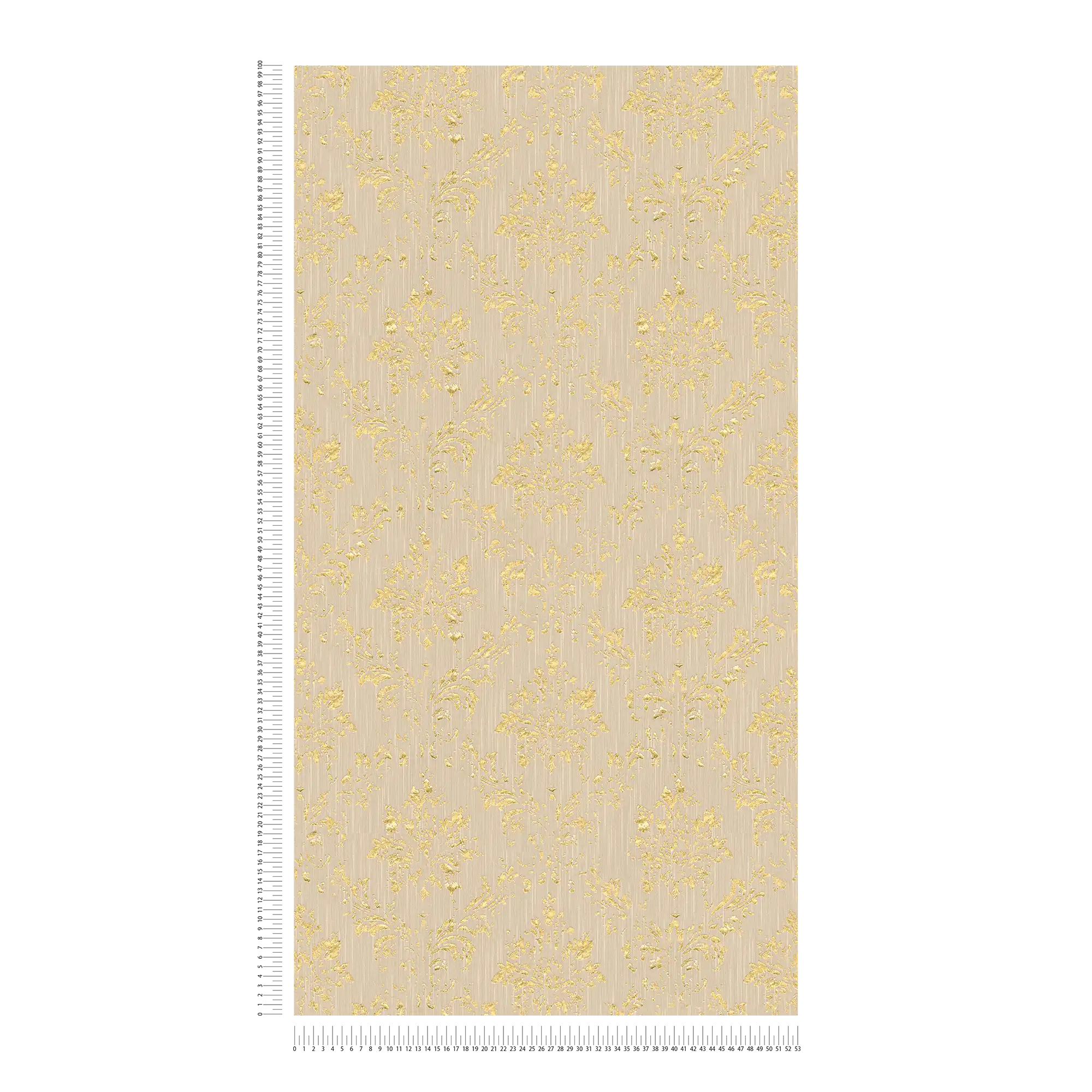             Wallpaper with gold ornaments in used look - beige, gold
        
