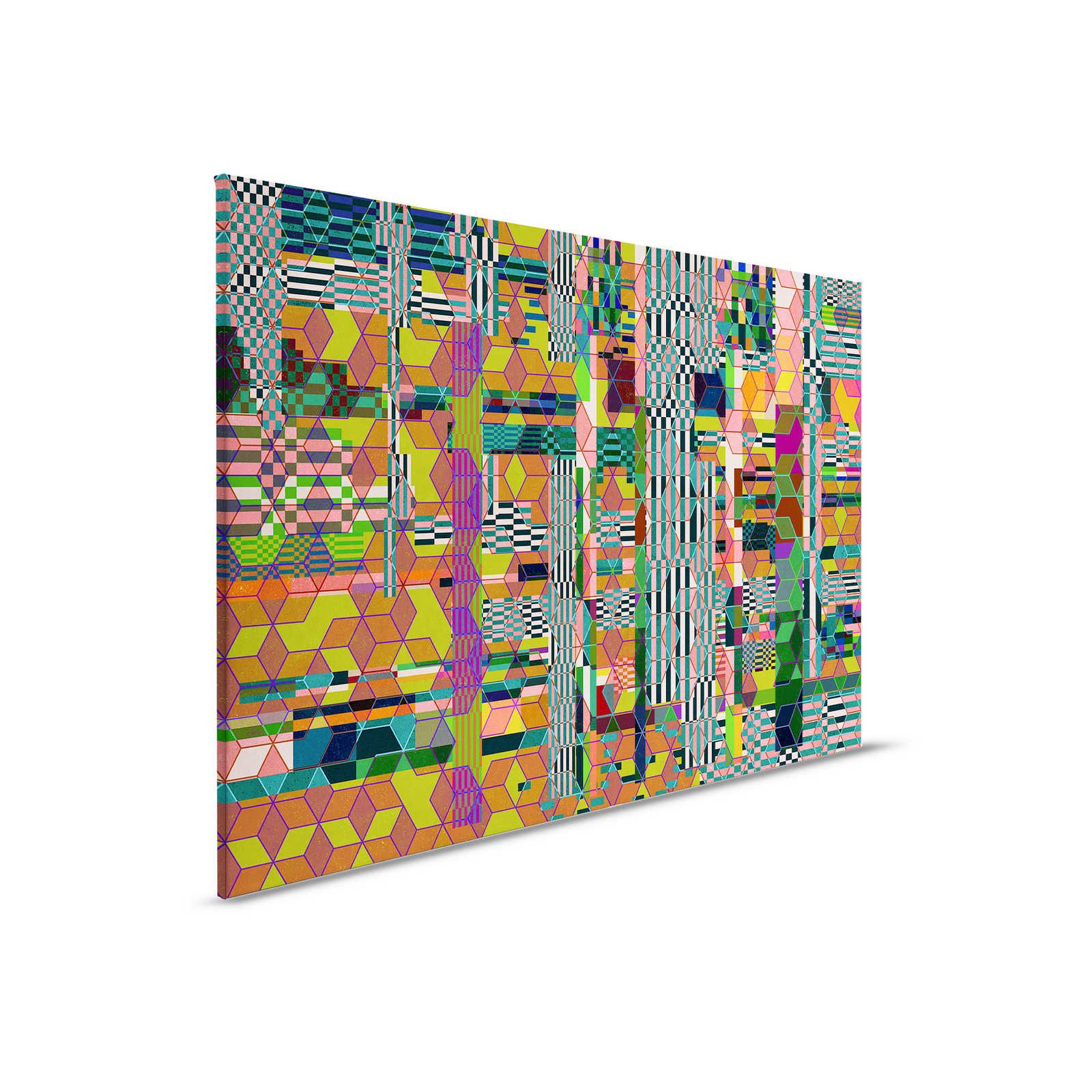         Mirage 1 - Canvas painting Graphic Mosaic Pattern Coloured - 0,90 m x 0,60 m
    