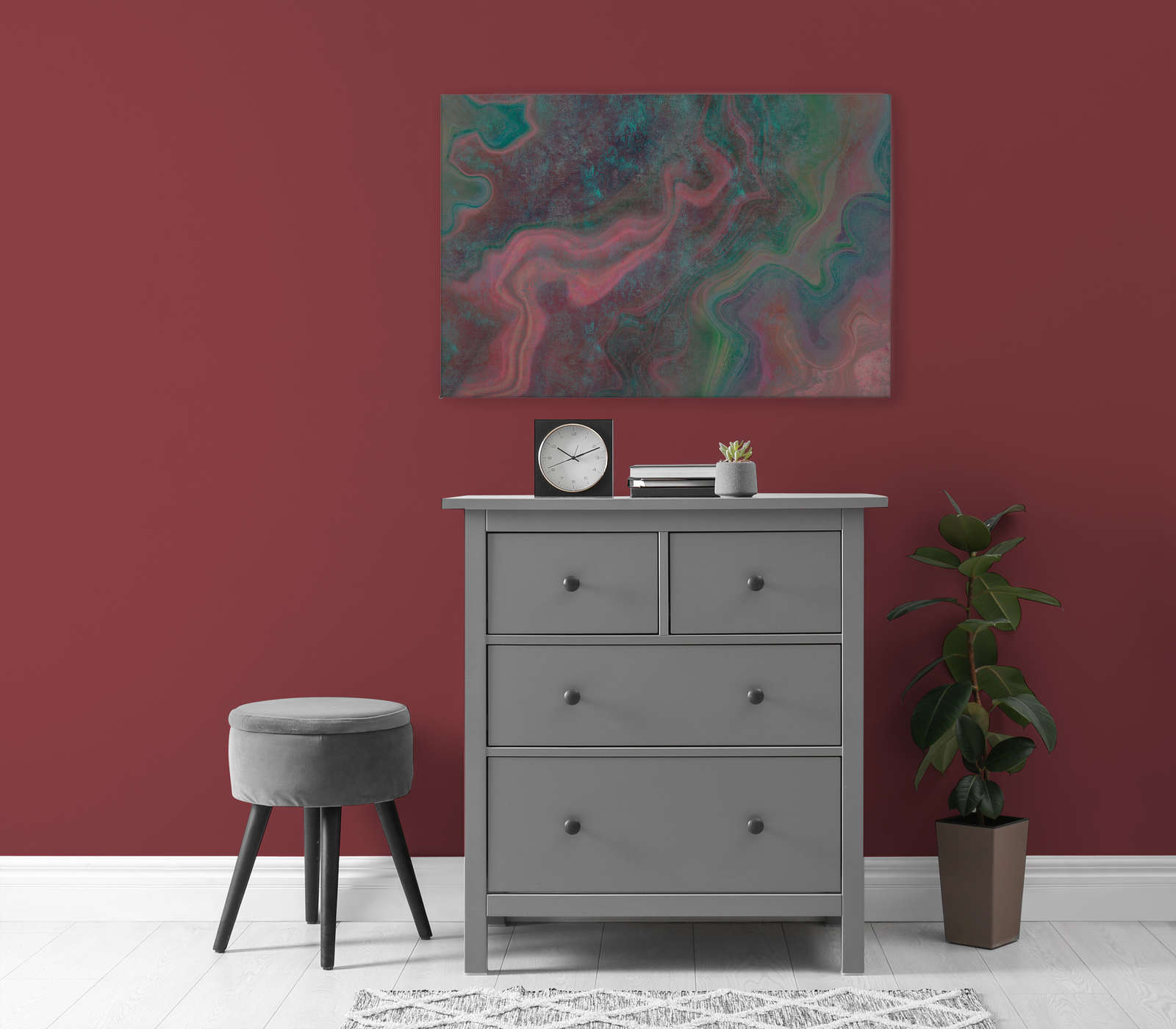            Marble 1 - Marbre coloré pour mettre en valeur la toile avec structure rayée - 0,90 m x 0,60 m
        