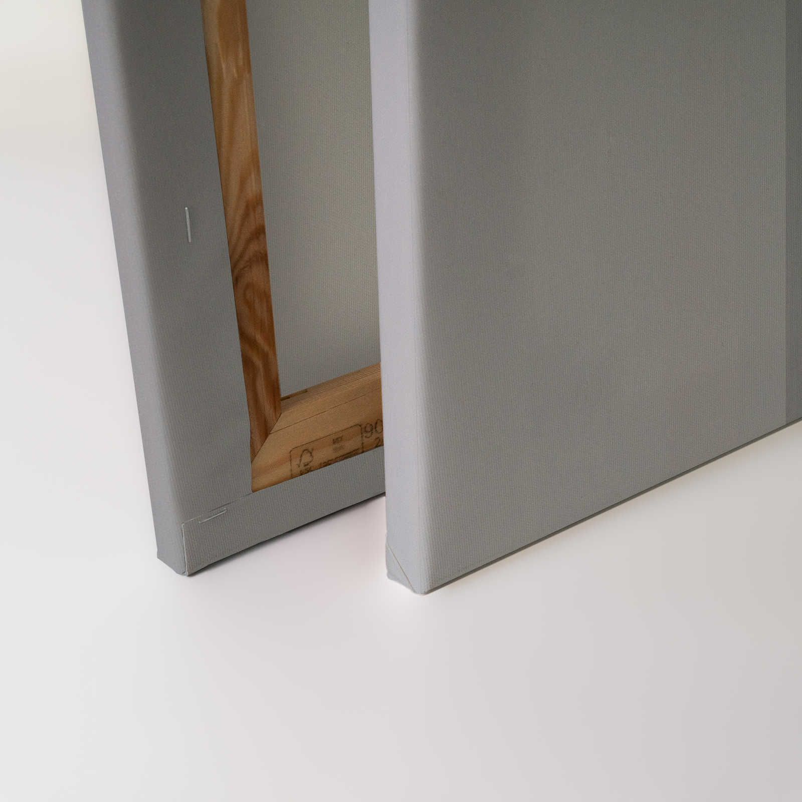             Detrás de la pared 1 - Lienzo 3D gris acero con diseño minimalista - 0,90 m x 0,60 m
        