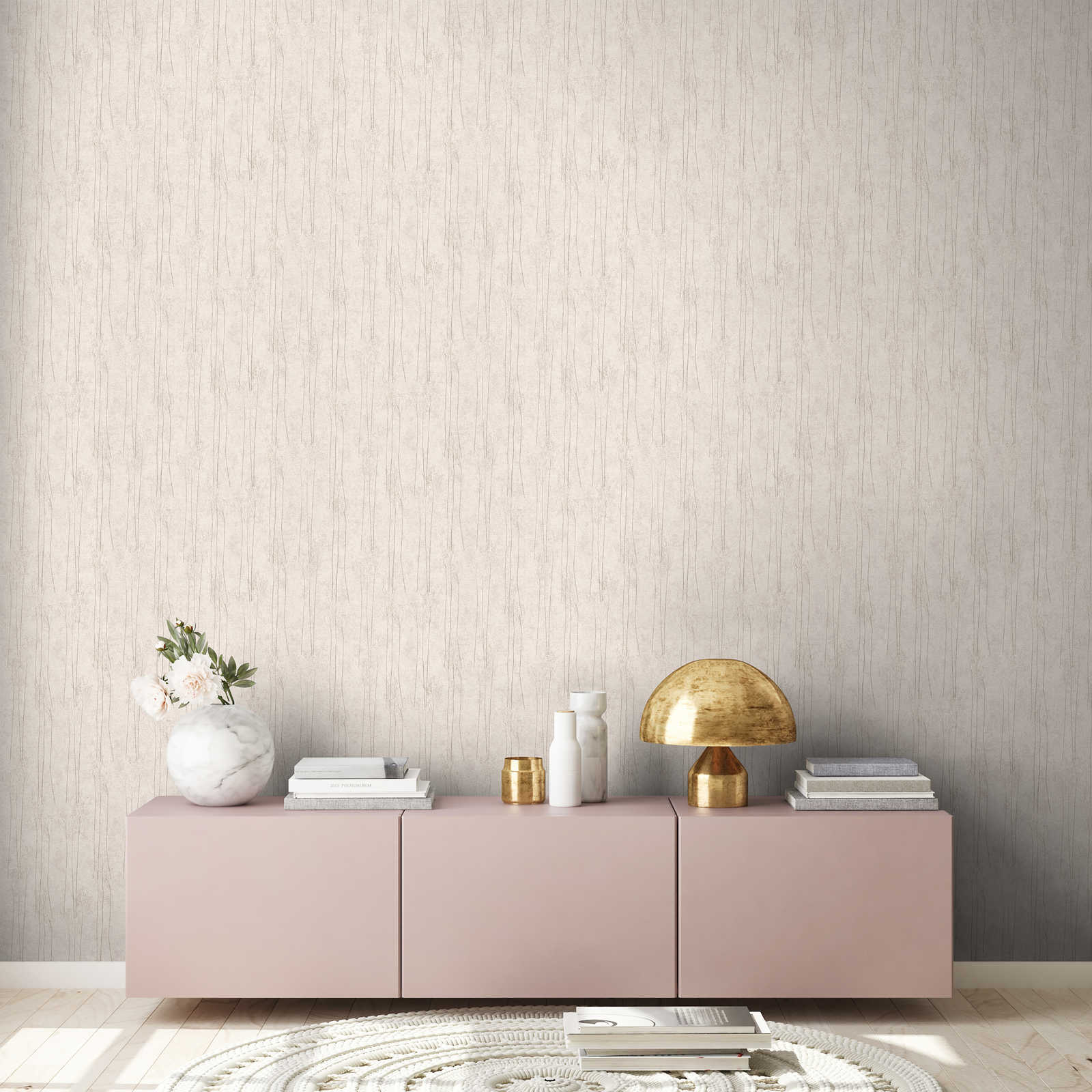             Wallpaper Scandi style with texture details - beige, grey
        