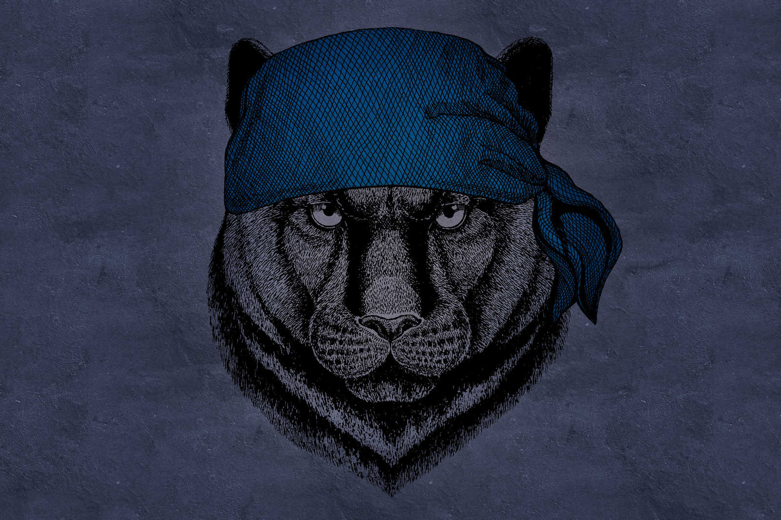             Canvas painting Panther in Pirate Look - 0,90 m x 0,60 m
        