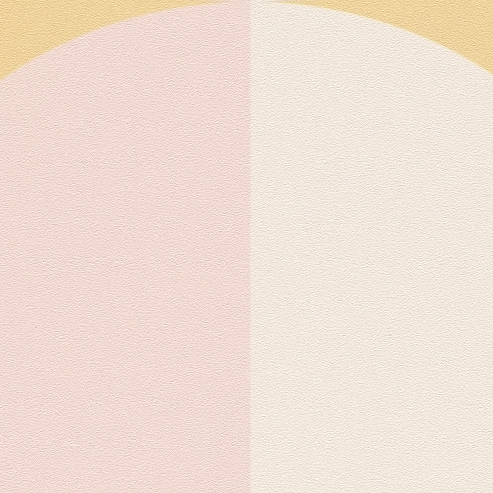             Papier peint intissé avec motif circulaire rétro - orange, beige, rose
        