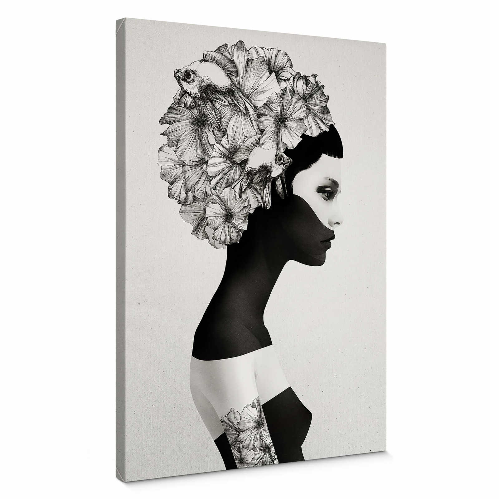         Canvas print woman profile "Marianna" – black and white
    