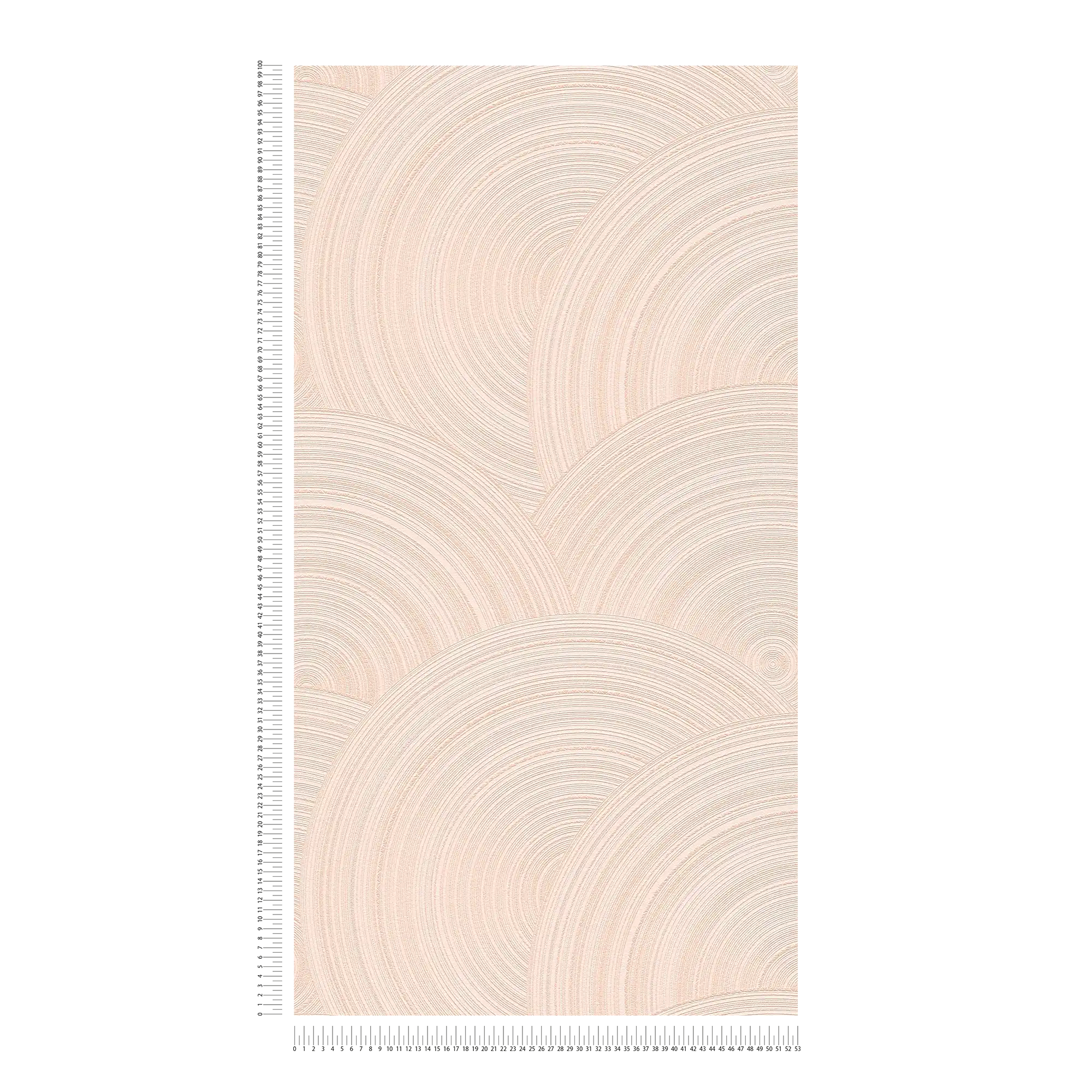            Carta da parati in tessuto non tessuto con motivo a cerchi e superficie strutturata - rosa
        