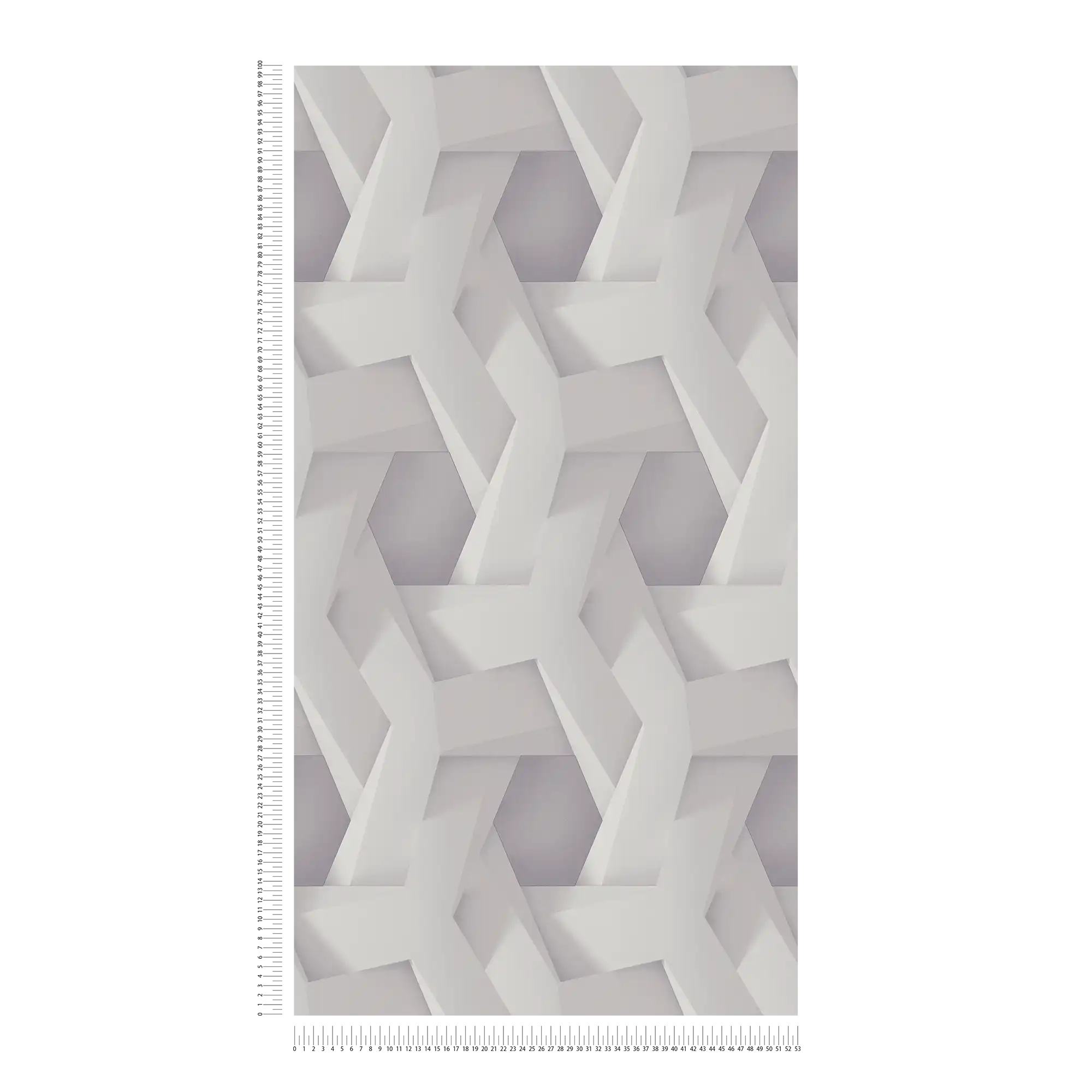            Carta da parati 3D grigio chiaro con motivo grafico dall'aspetto concreto
        