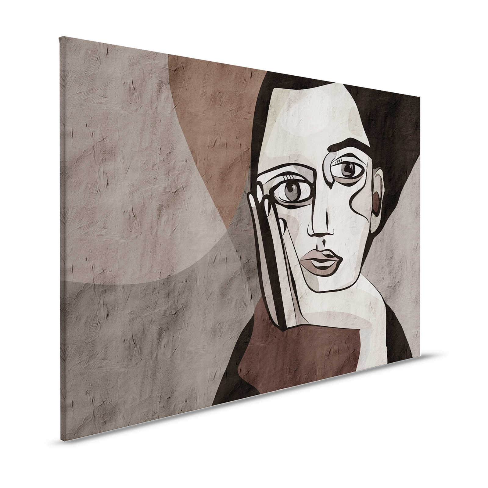 Think Tank 2 - Canvas painting Graffiti women face abstract - 1,20 m x 0,80 m

