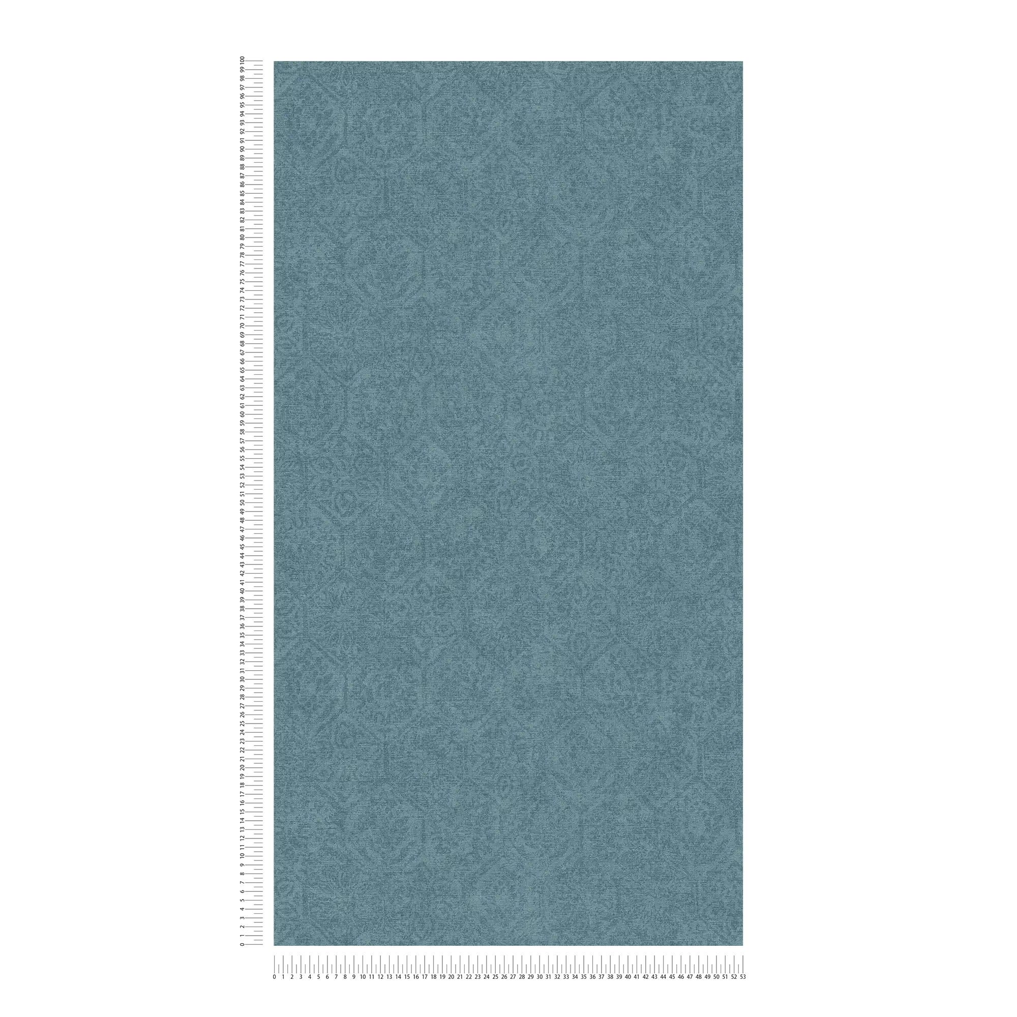             Papier peint pétrole avec design vintage en look usé - bleu
        