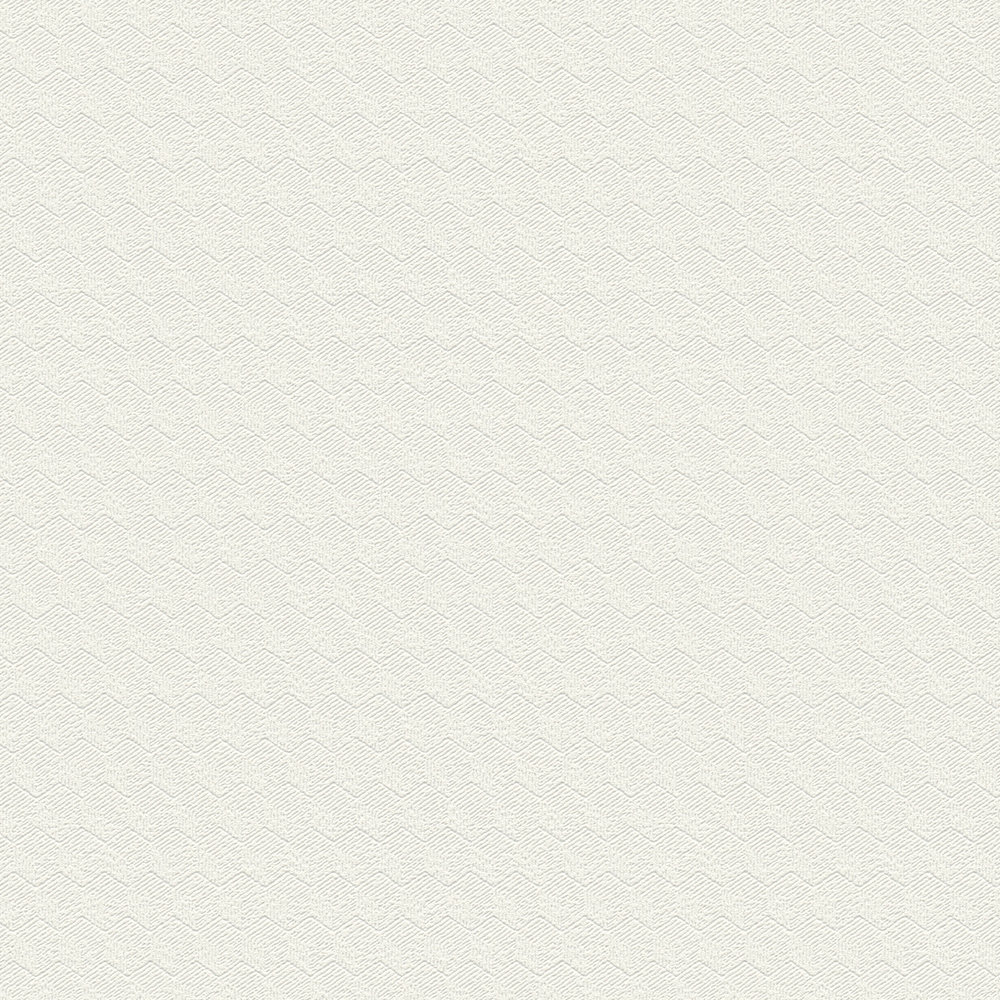             Carta da parati liscia, testurizzata con disegno a zig zag - bianco
        