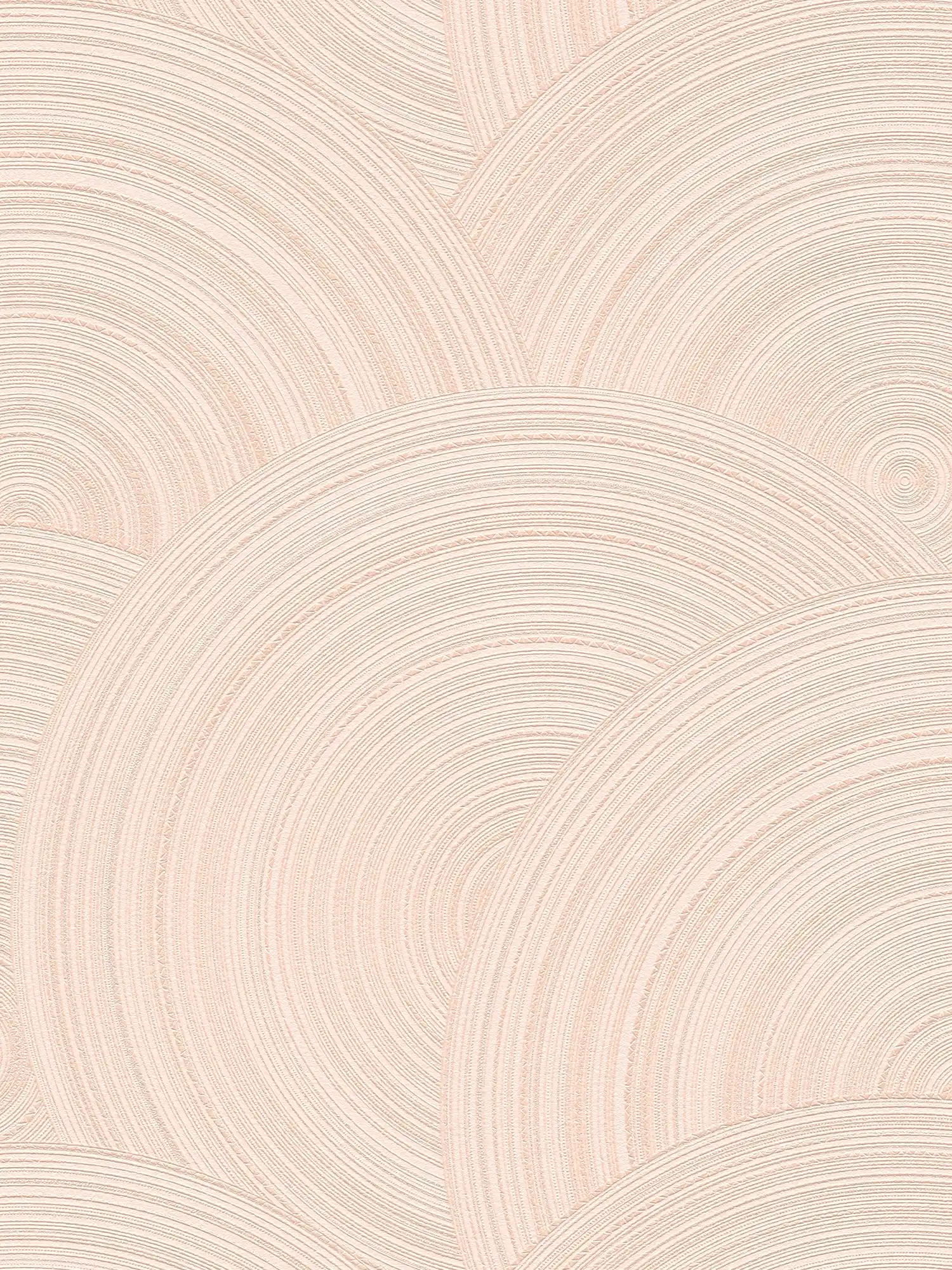 Papier peint intissé motifs circulaires avec surface structurée - rose
