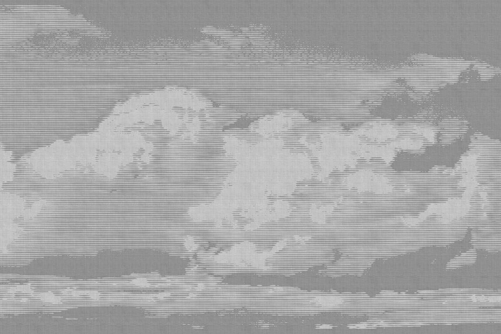             Nubes 2 - Cuadro de lienzo celestial en aspecto de lino natural con motivo de nubes - 0,90 m x 0,60 m
        