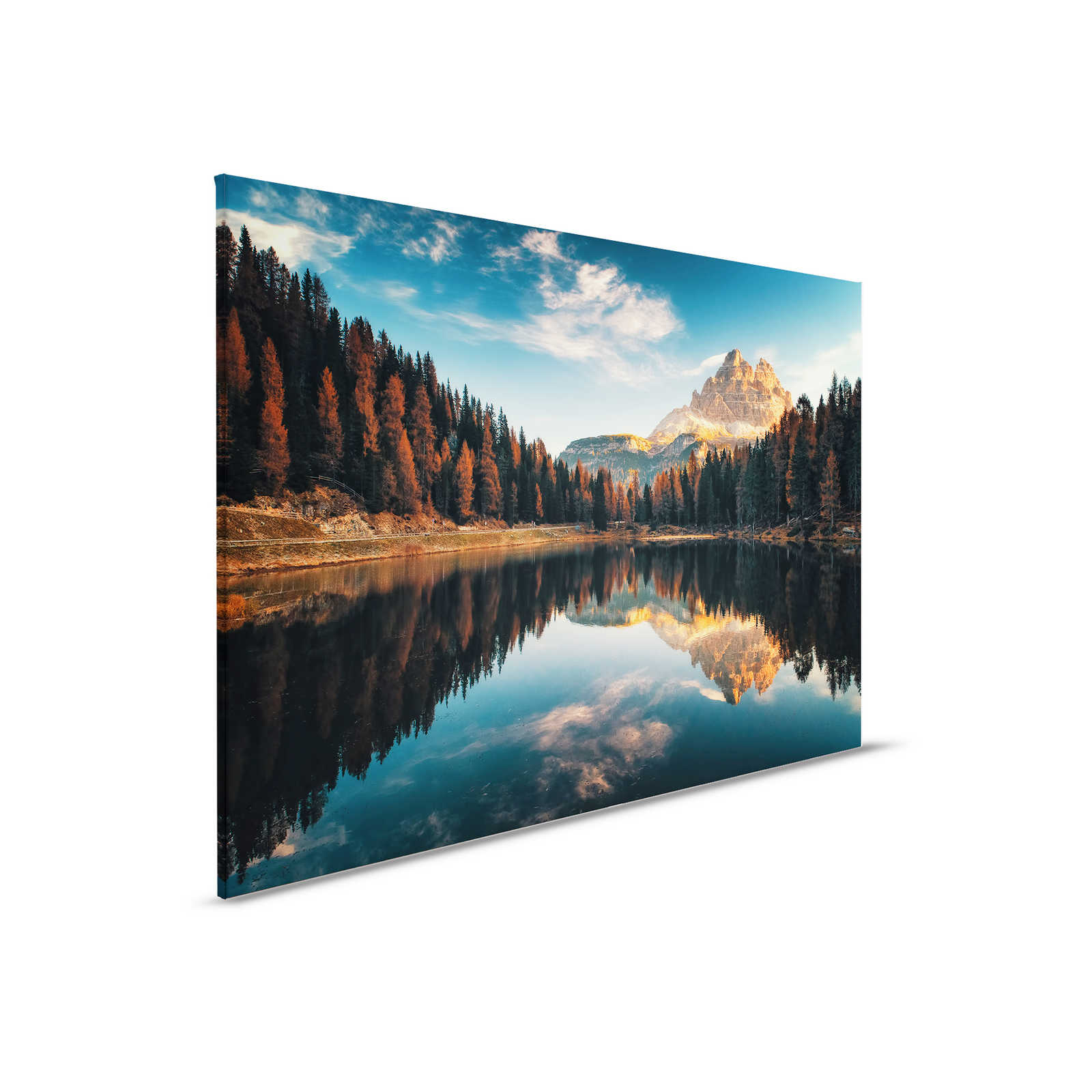         Canvas painting with mountain landscape and lake - 0.90 m x 0.60 m
    