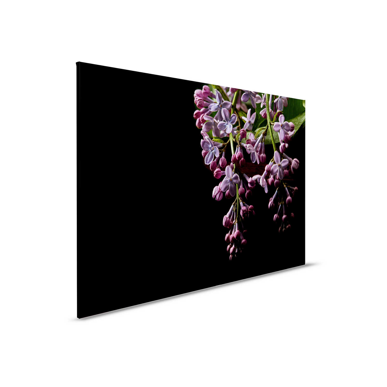         Canvas painting Flowers on black background Close-Up - 0,90 m x 0,60 m
    
