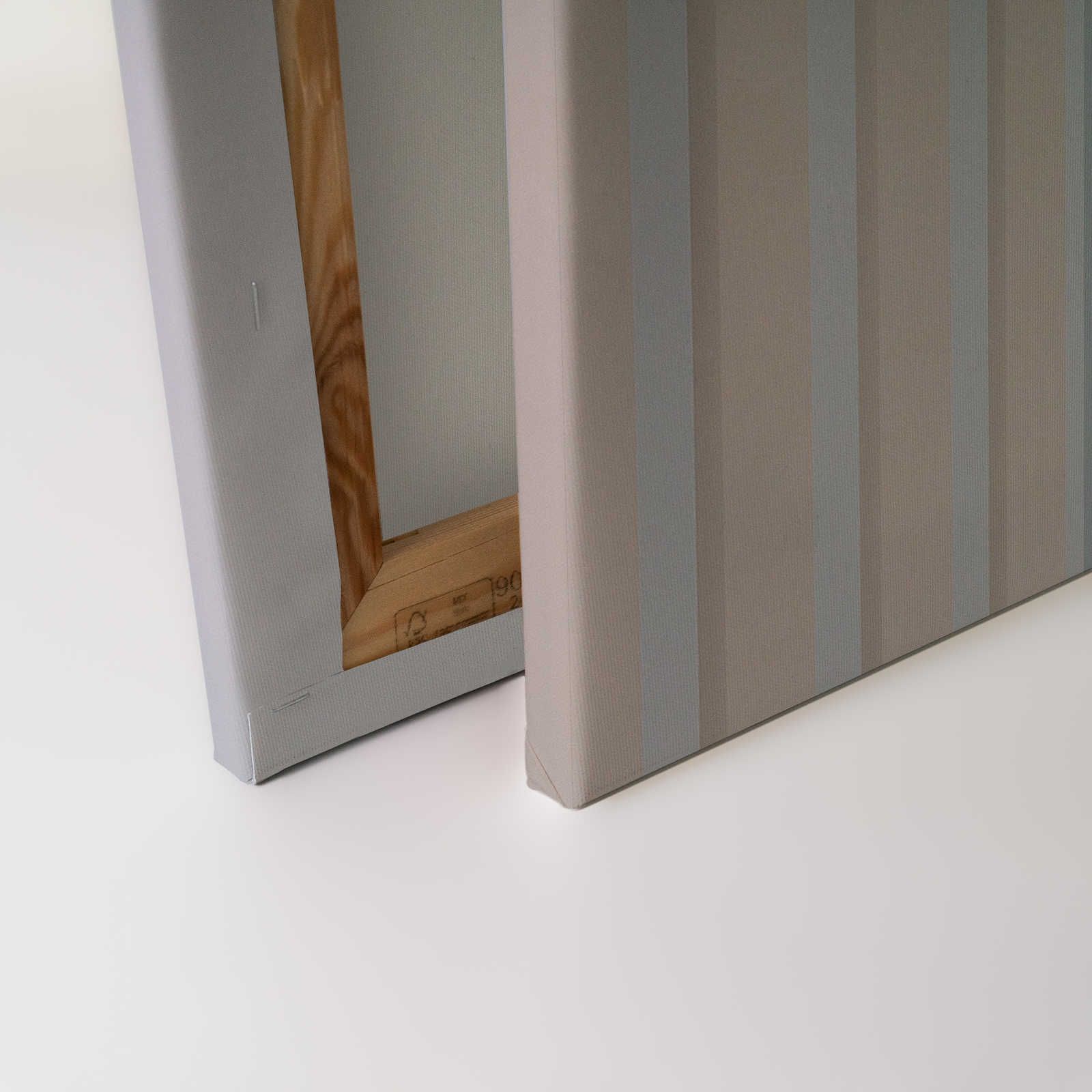             Illusion Room 2 - Canvas schilderij 3D Stripe Design in Blue & Grey - 0.90 m x 0.60 m
        