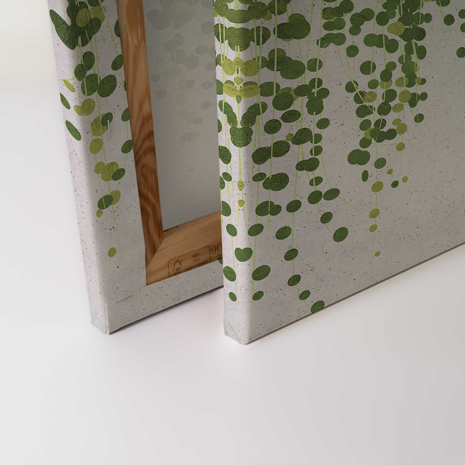             Hanging Garden 1 - Canvas painting Leaves vines, hanging garden in concrete look - 1.20 m x 0.80 m
        