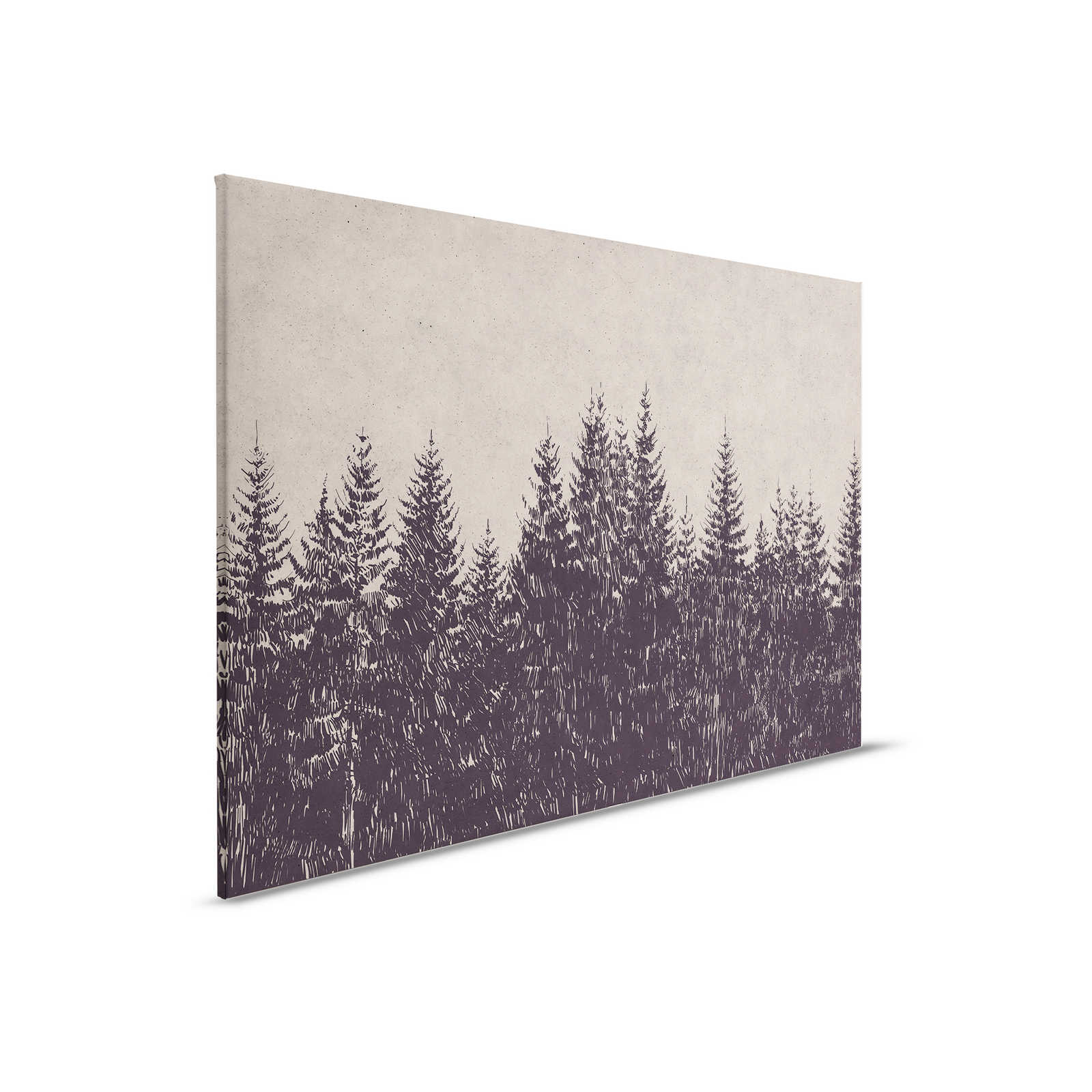         Canvas painting Forest Firs in drawing style - 0,90 m x 0,60 m
    