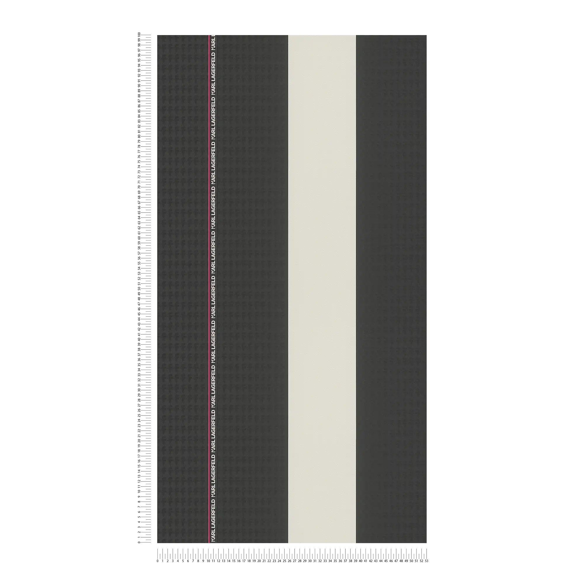             Papel pintado no tejido Karl LAGERFELD a rayas con efecto de textura - negro, blanco
        