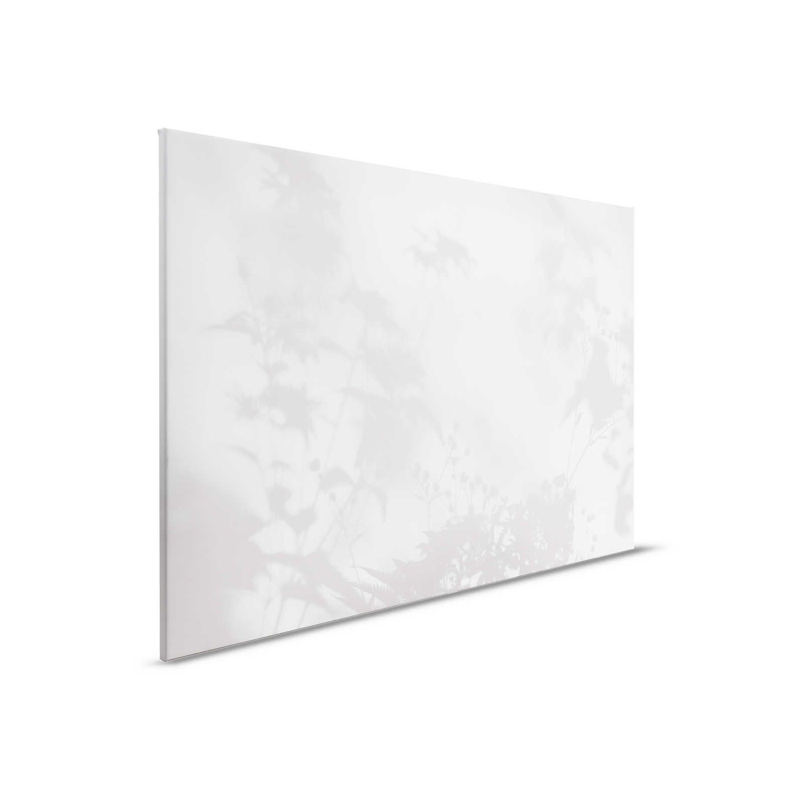Camera d'ombra 2 - Quadro su tela naturale grigio e bianco, disegno sbiadito - 0,90 m x 0,60 m
