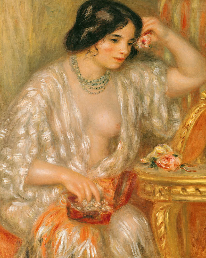             Muurschildering "Gabrielle met juwelendoosje" van Pierre Auguste Renoir
        