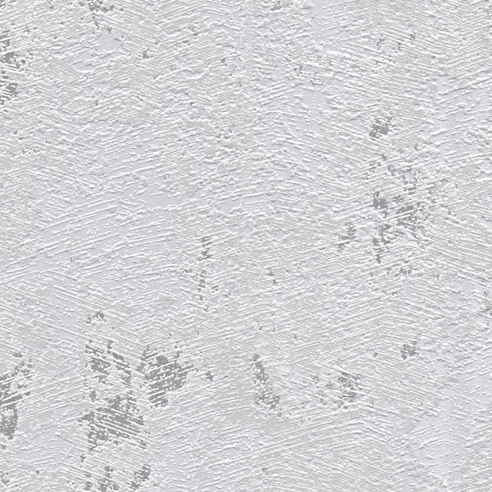             Wallpaper in a coarse plaster look with accents - grey, silver, metallic
        